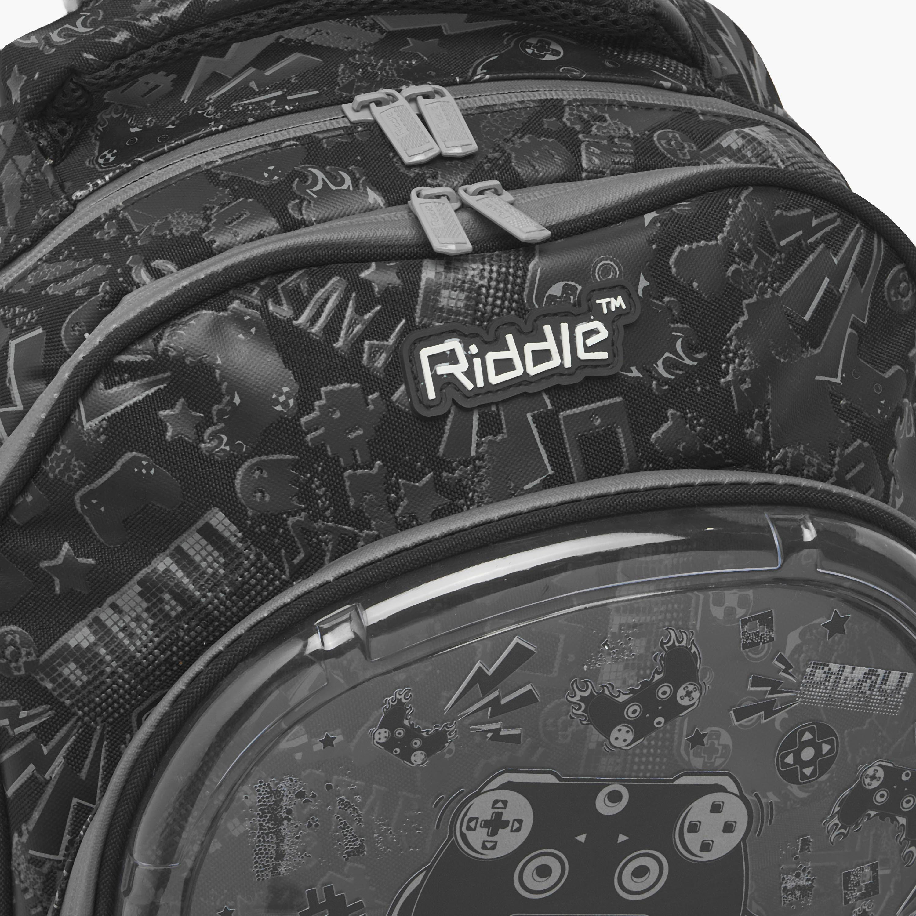 Riddle Gaming Print Trolley Bag for Boys 5-8 Years with Durable Wheels - 16 inches-school-bagsandbackpacks-trolleybags-image-4