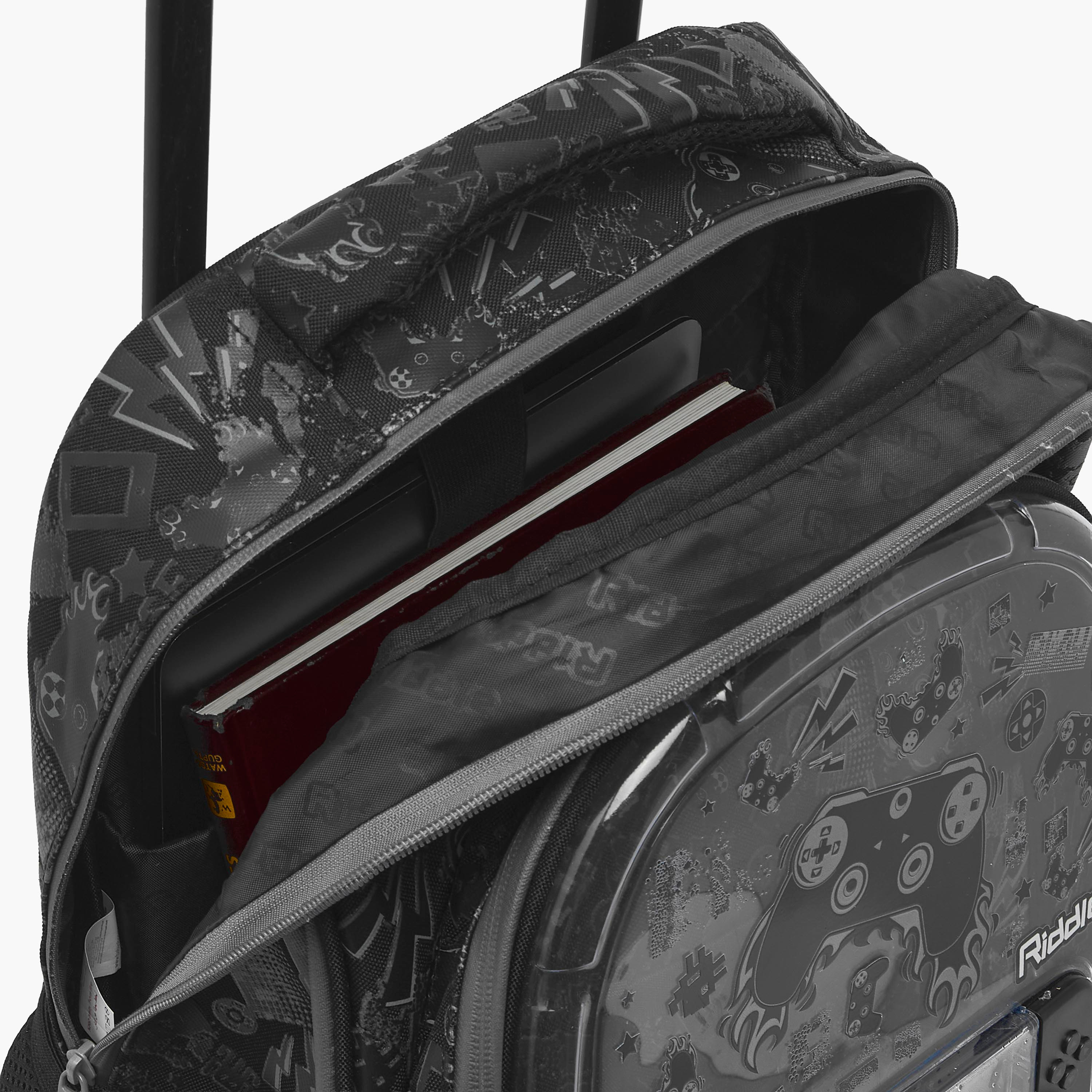 Riddle Gaming Print Trolley Bag for Boys 5-8 Years with Durable Wheels - 16 inches-school-bagsandbackpacks-trolleybags-image-6