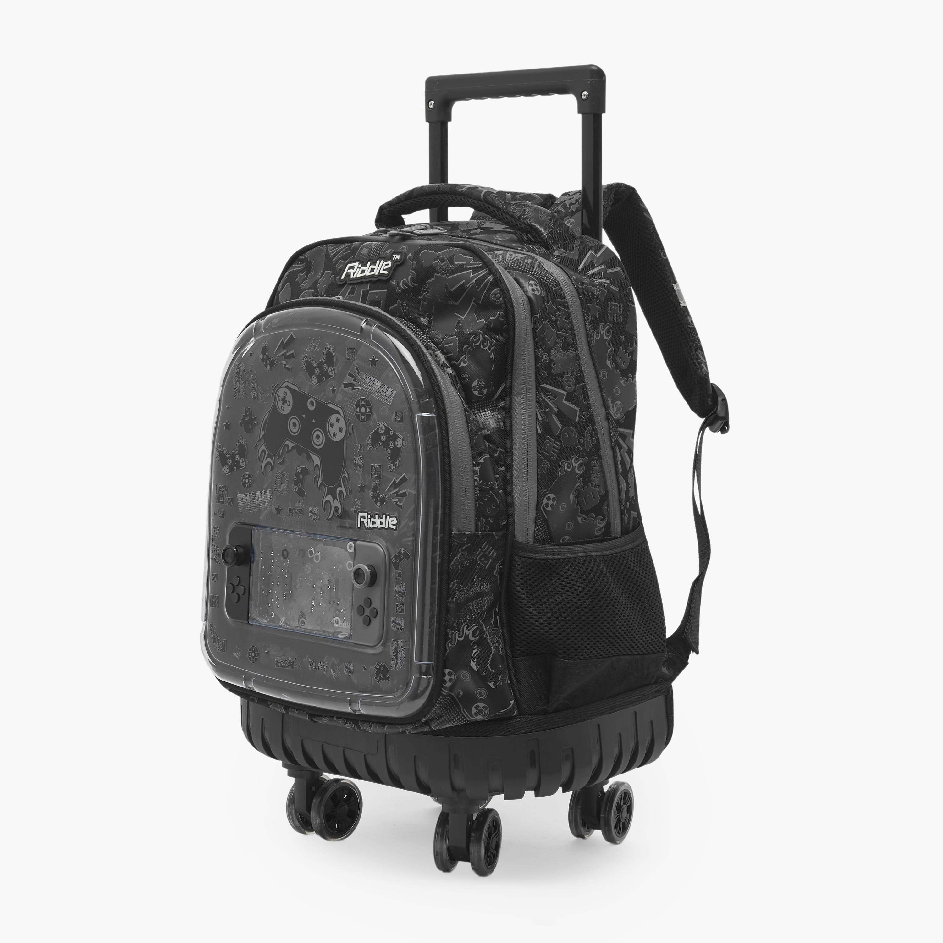 Riddle Gaming Print Trolley Bag for Boys 5-8 Years with Durable Wheels - 16 inches-school-bagsandbackpacks-trolleybags-image-7