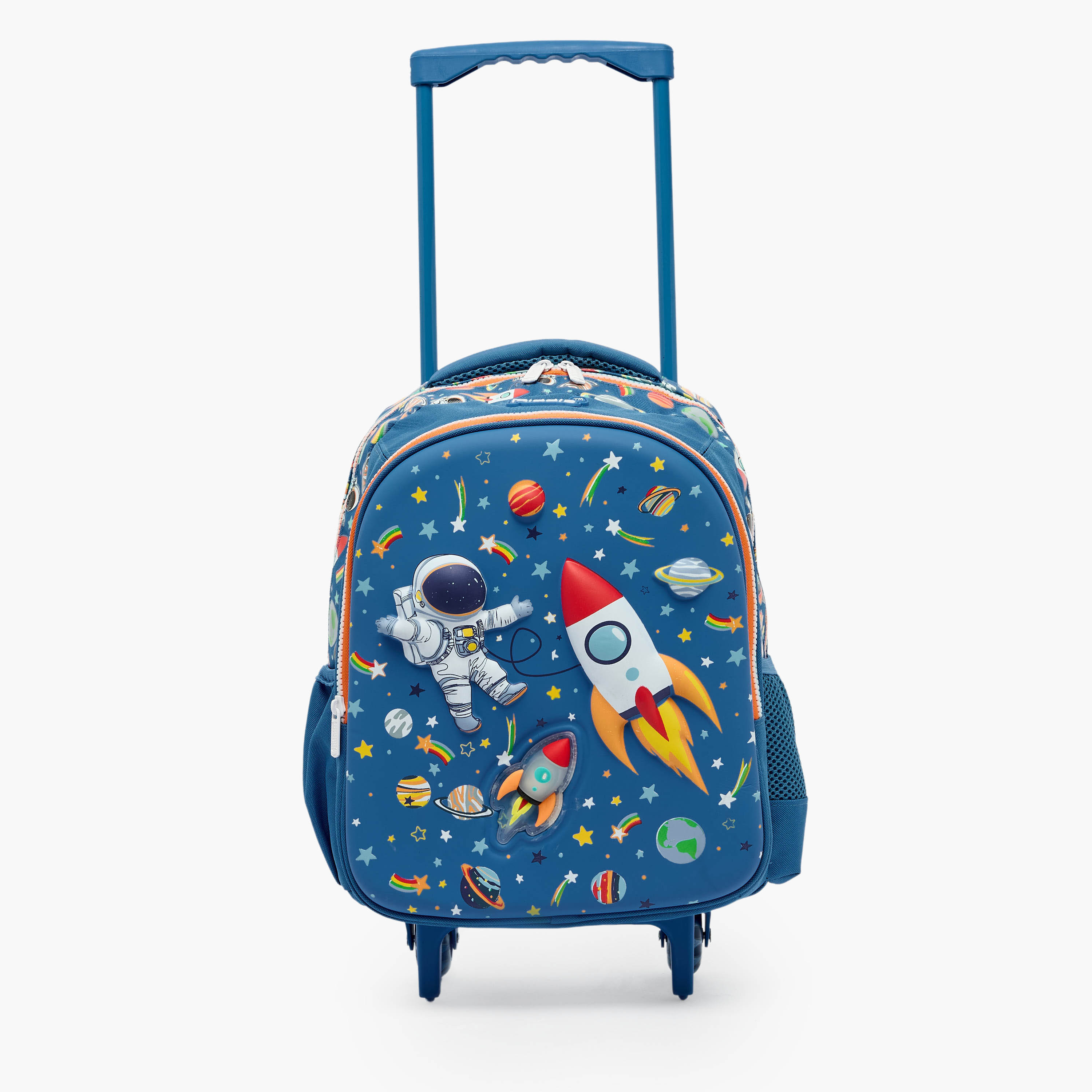 Riddle Astronaut Print Trolley Bag for Boys 3-5 Years with Retractable Handle-school-bagsandbackpacks-trolleybags-image-2