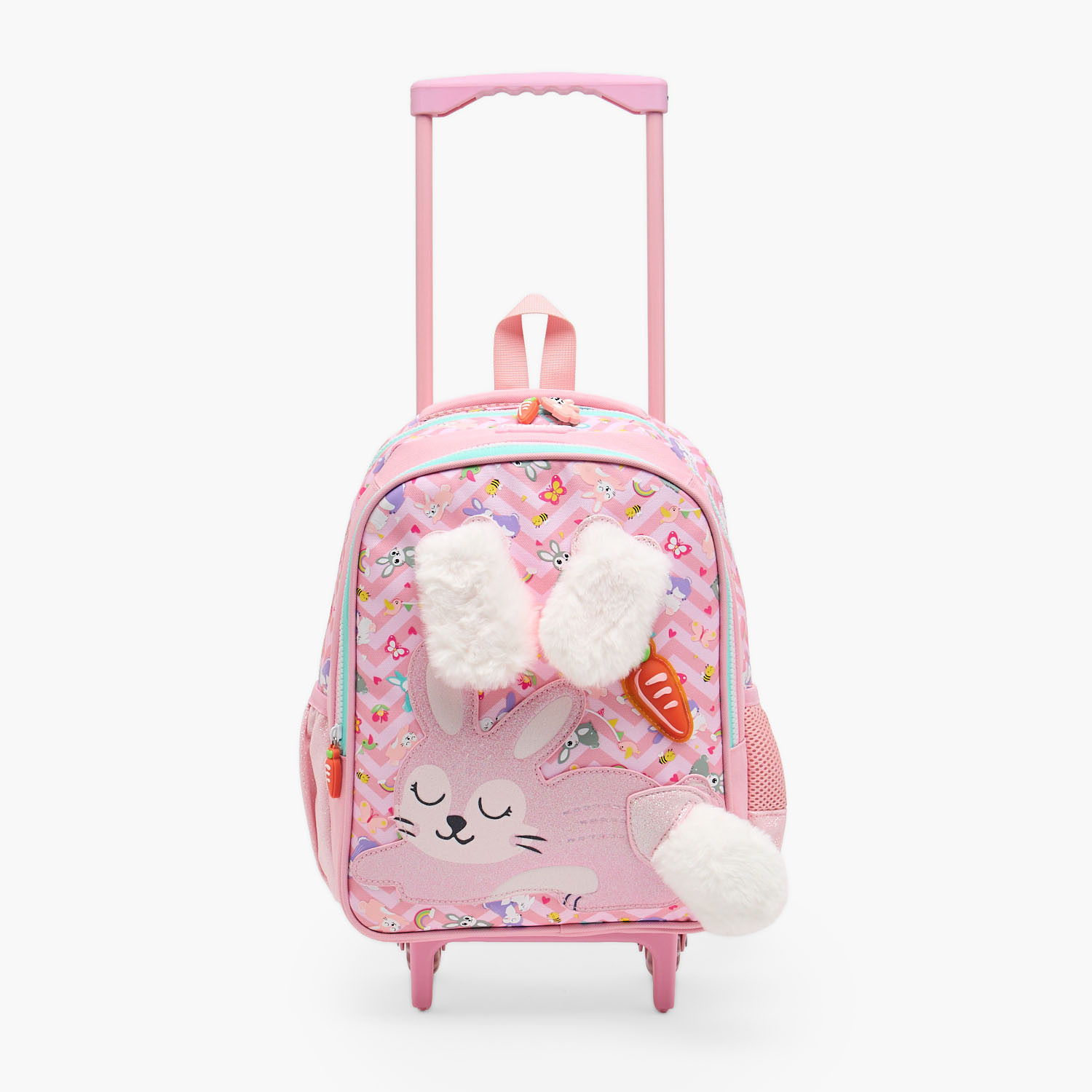 شنطة ترولي بأذني أرنب للبنات من 2-5 سنوات مع قسم لابتوب من ريدل - 14 بوصة-school-bagsandbackpacks-trolleybags-image-2