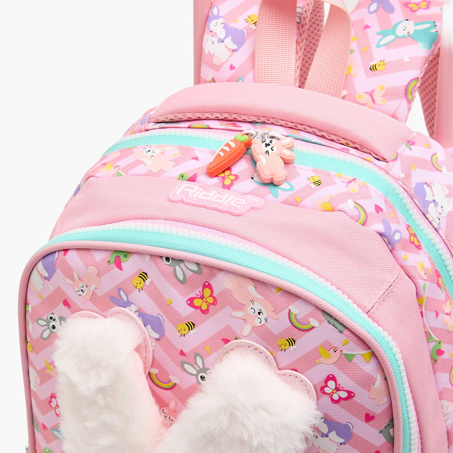 شنطة ترولي بأذني أرنب للبنات من 2-5 سنوات مع قسم لابتوب من ريدل - 14 بوصة-school-bagsandbackpacks-trolleybags-image-4