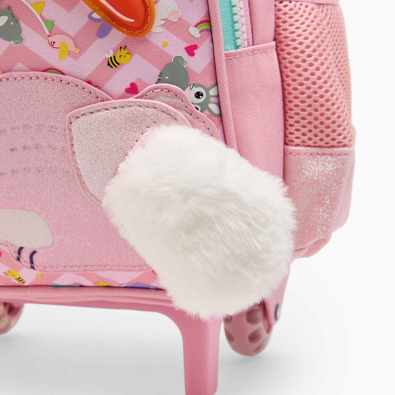 شنطة ترولي بأذني أرنب للبنات من 2-5 سنوات مع قسم لابتوب من ريدل - 14 بوصة-school-bagsandbackpacks-trolleybags-image-6