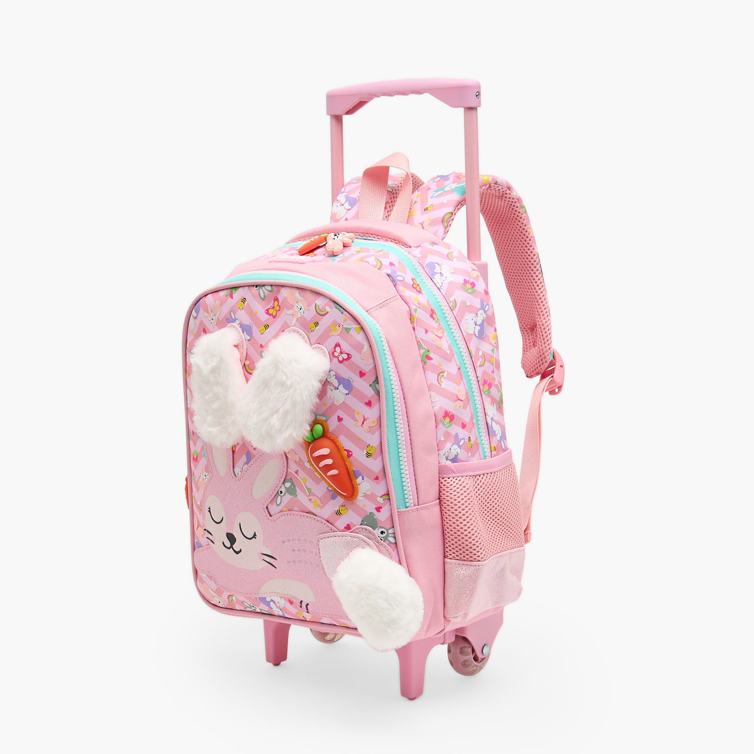 شنطة ترولي بأذني أرنب للبنات من 2-5 سنوات مع قسم لابتوب من ريدل - 14 بوصة-school-bagsandbackpacks-trolleybags-image-8