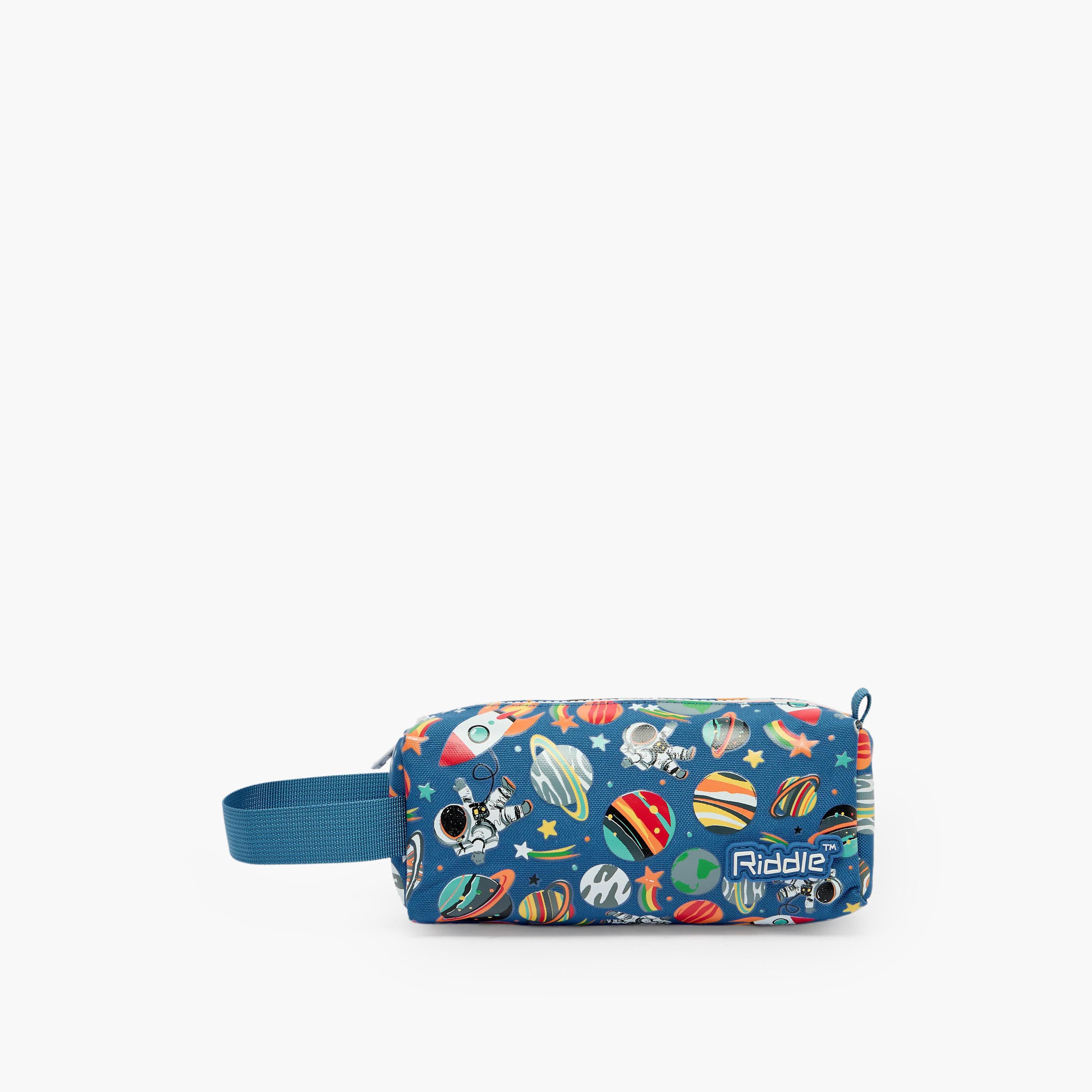 Riddle Astronaut Print Pencil Pouch with Zip Closure-school-stationery-pencilcases-image-1
