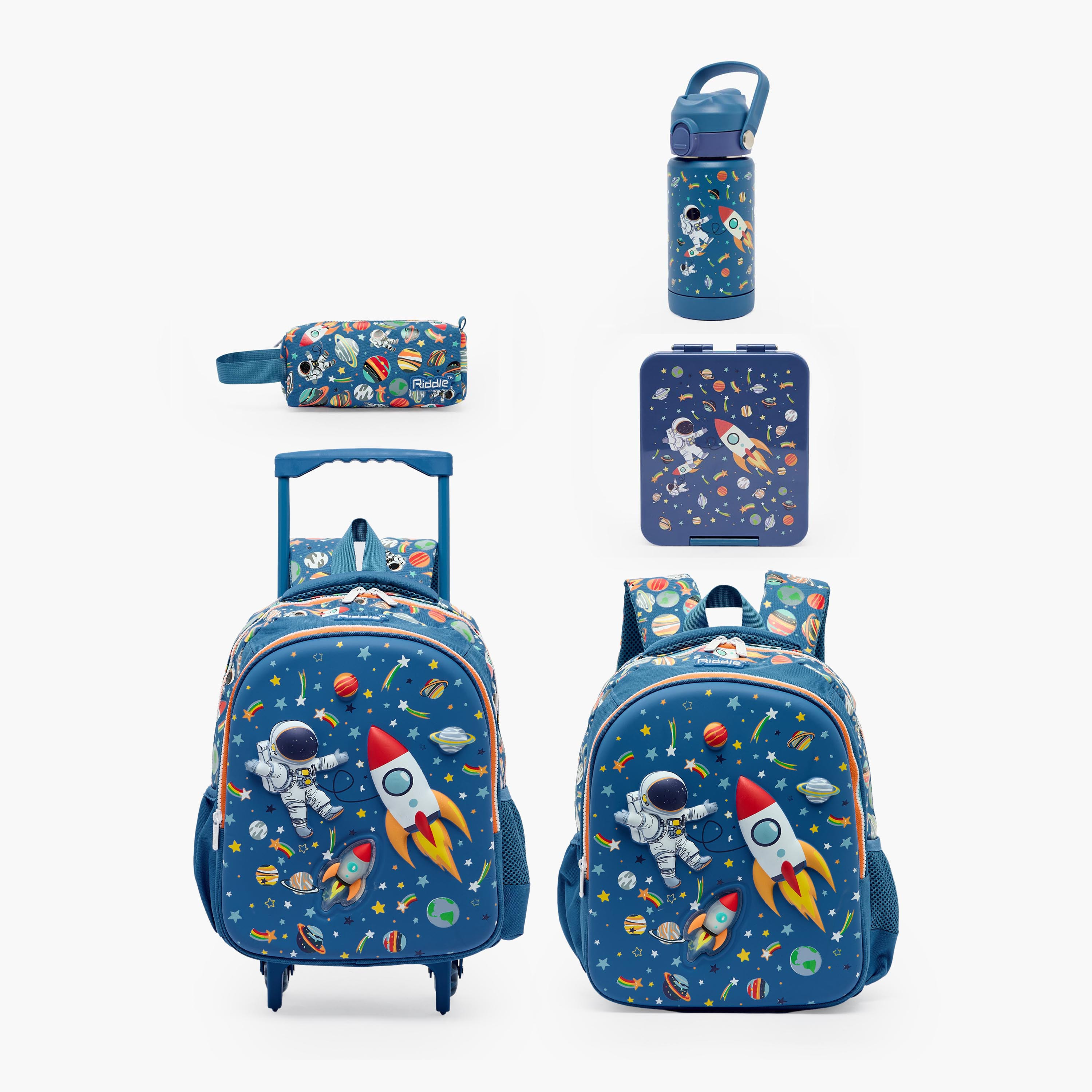Riddle Astronaut Print Pencil Pouch with Zip Closure-school-stationery-pencilcases-image-10