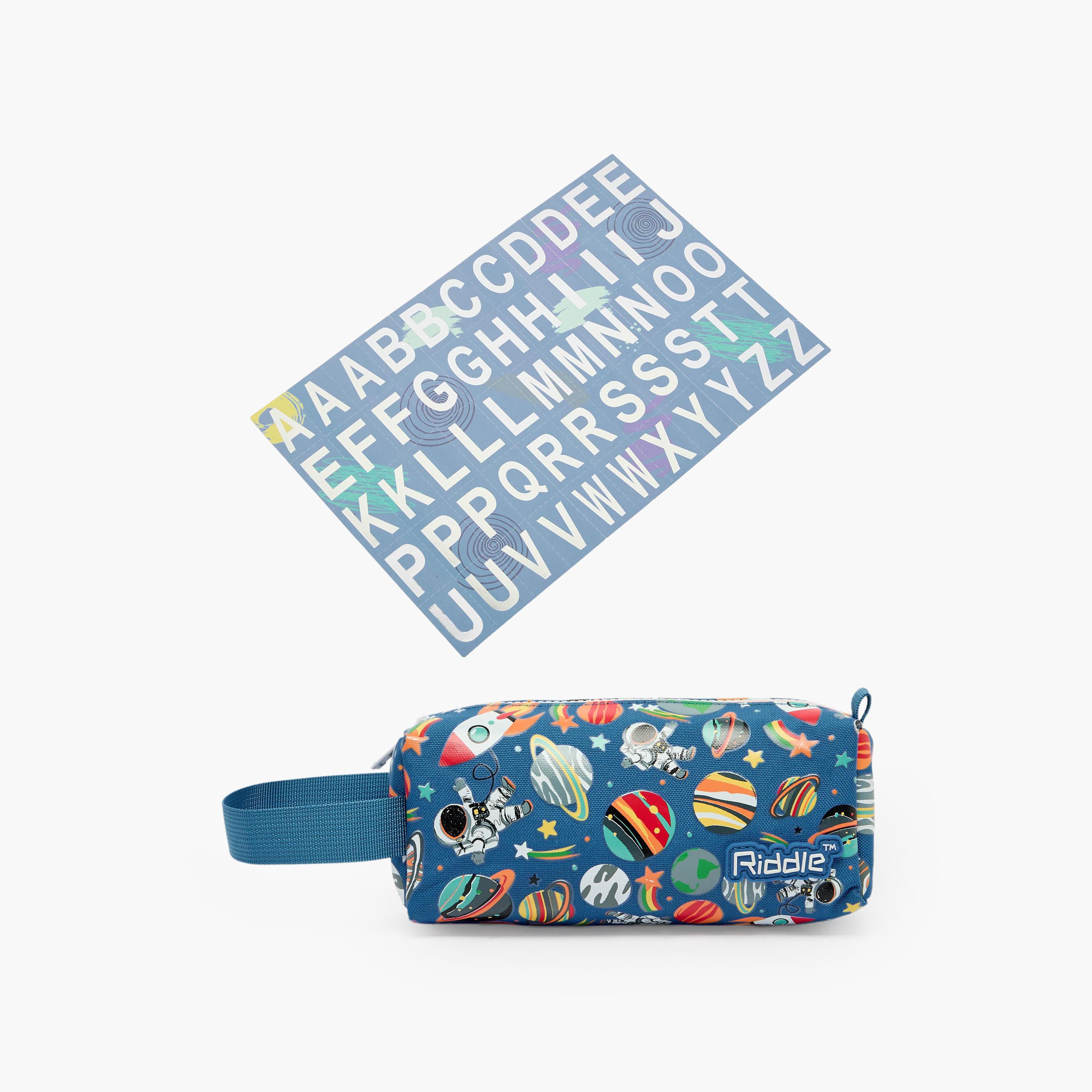 Riddle Astronaut Print Pencil Pouch with Zip Closure-school-stationery-pencilcases-image-11