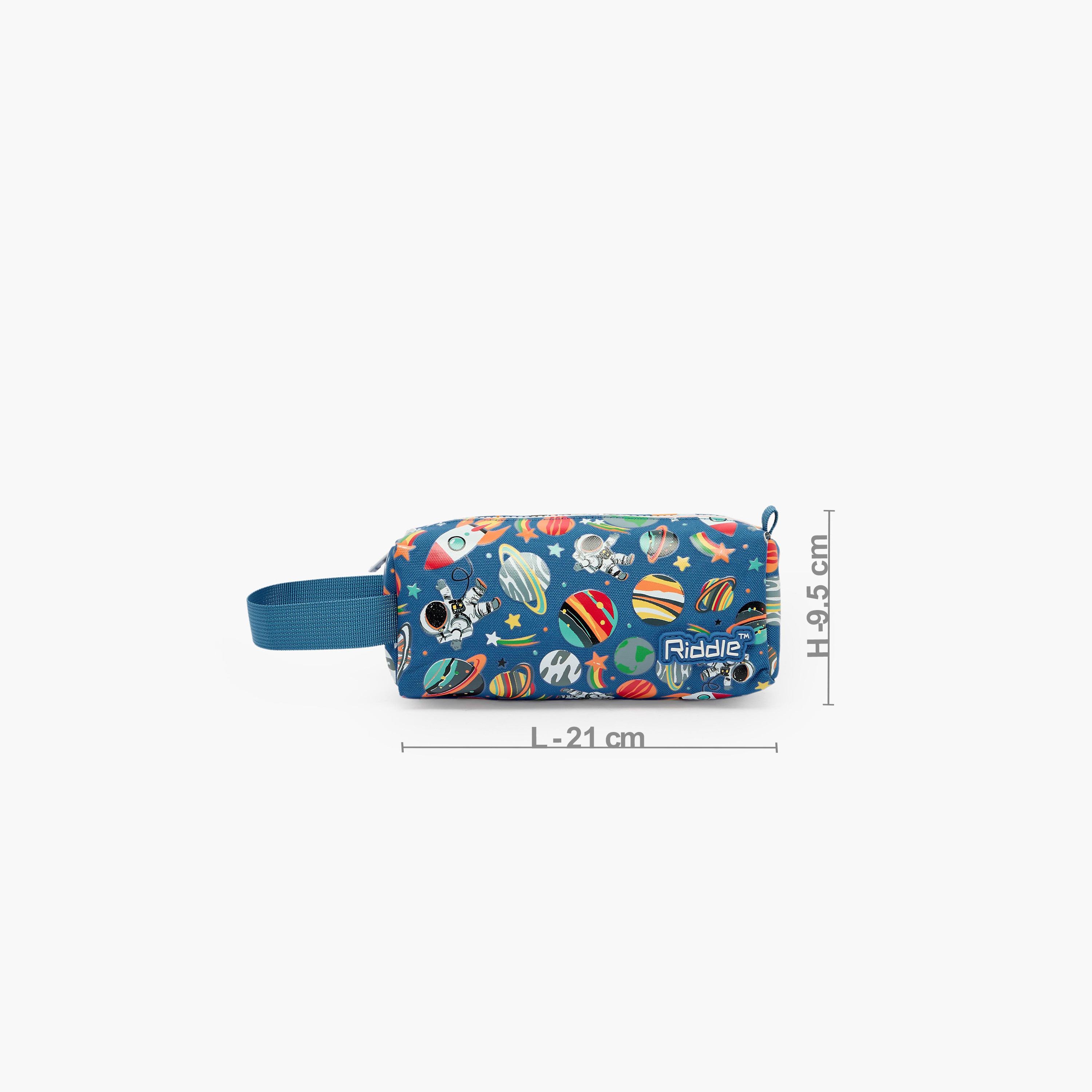 Riddle Astronaut Print Pencil Pouch with Zip Closure-school-stationery-pencilcases-image-3
