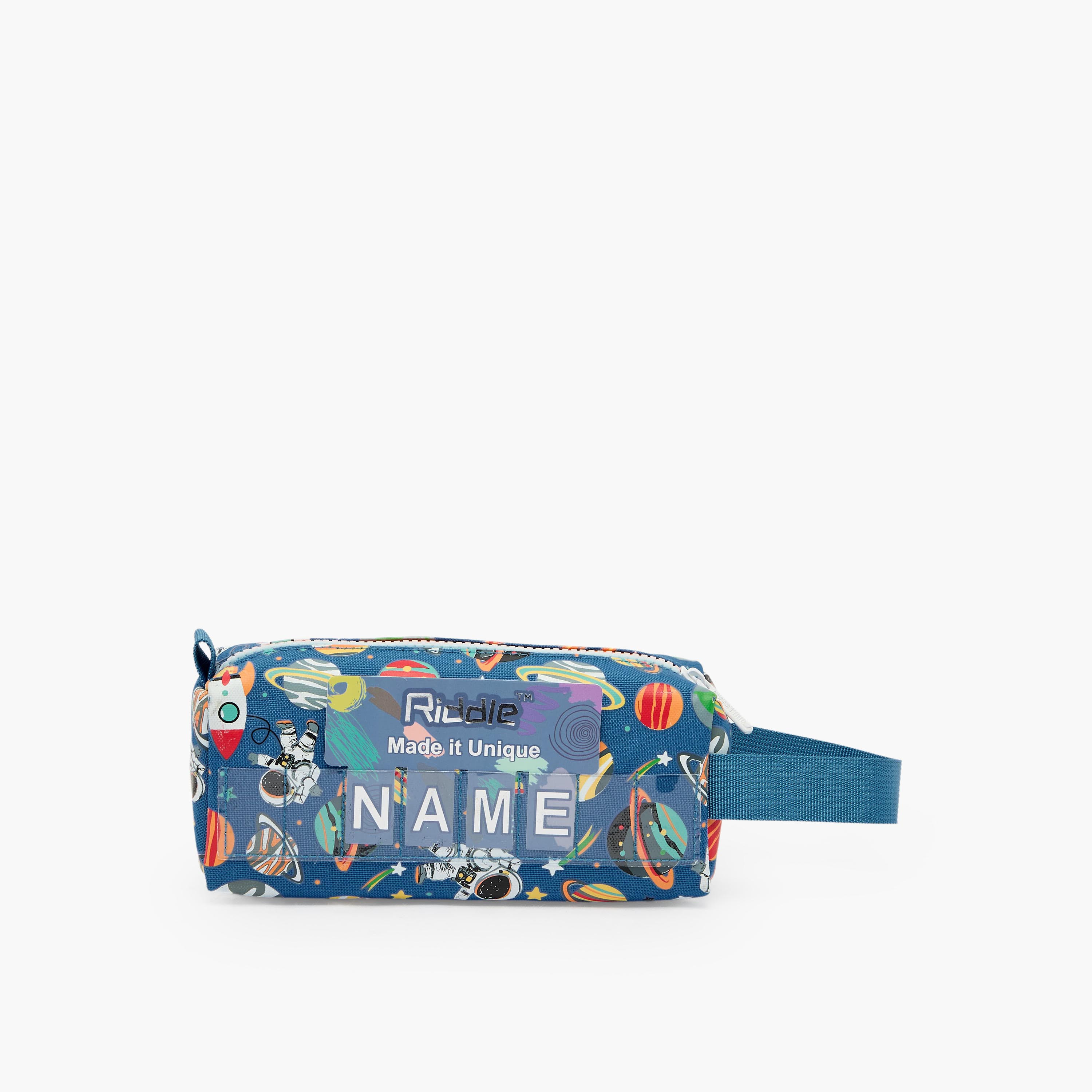 Riddle Astronaut Print Pencil Pouch with Zip Closure-school-stationery-pencilcases-image-4