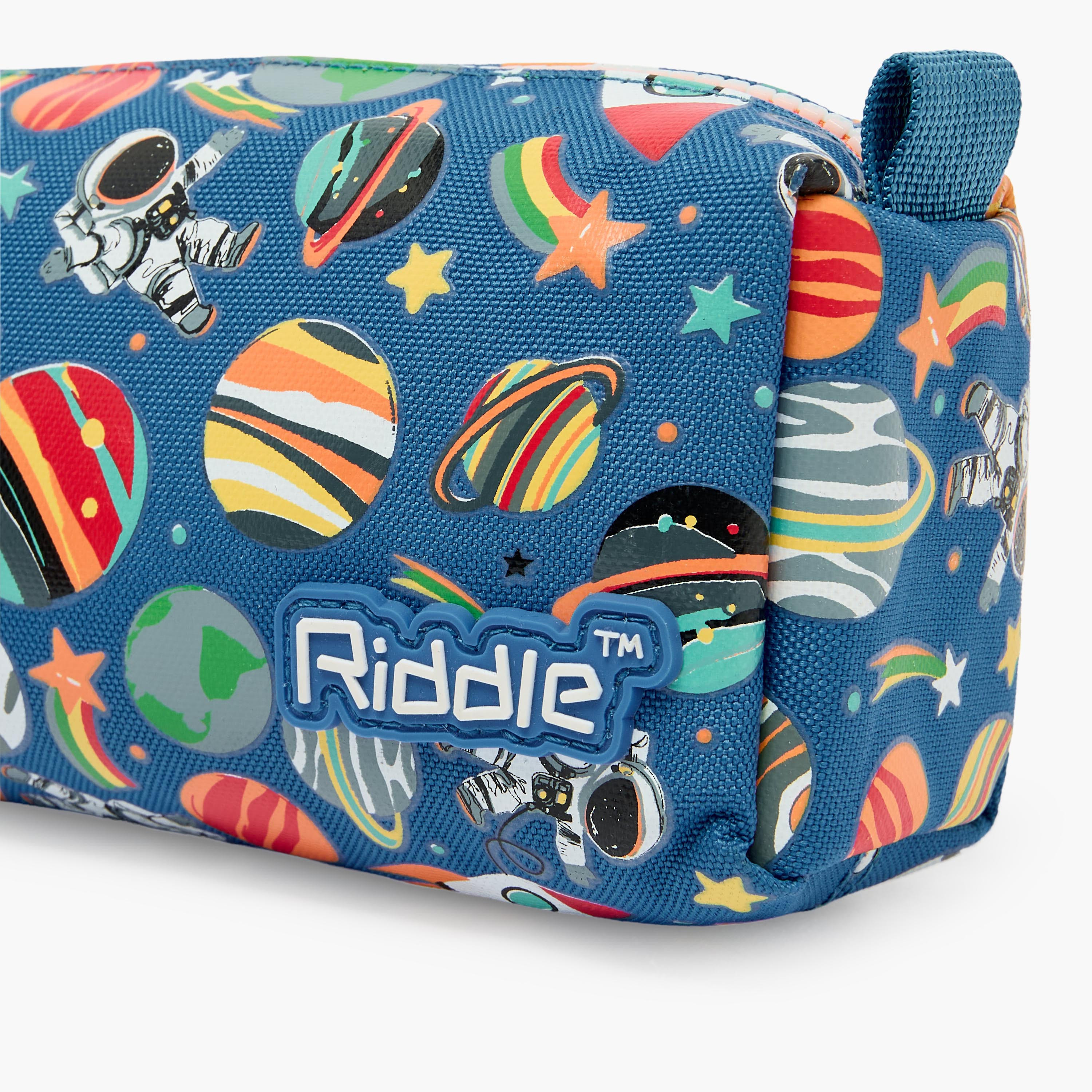 Riddle Astronaut Print Pencil Pouch with Zip Closure-school-stationery-pencilcases-image-6