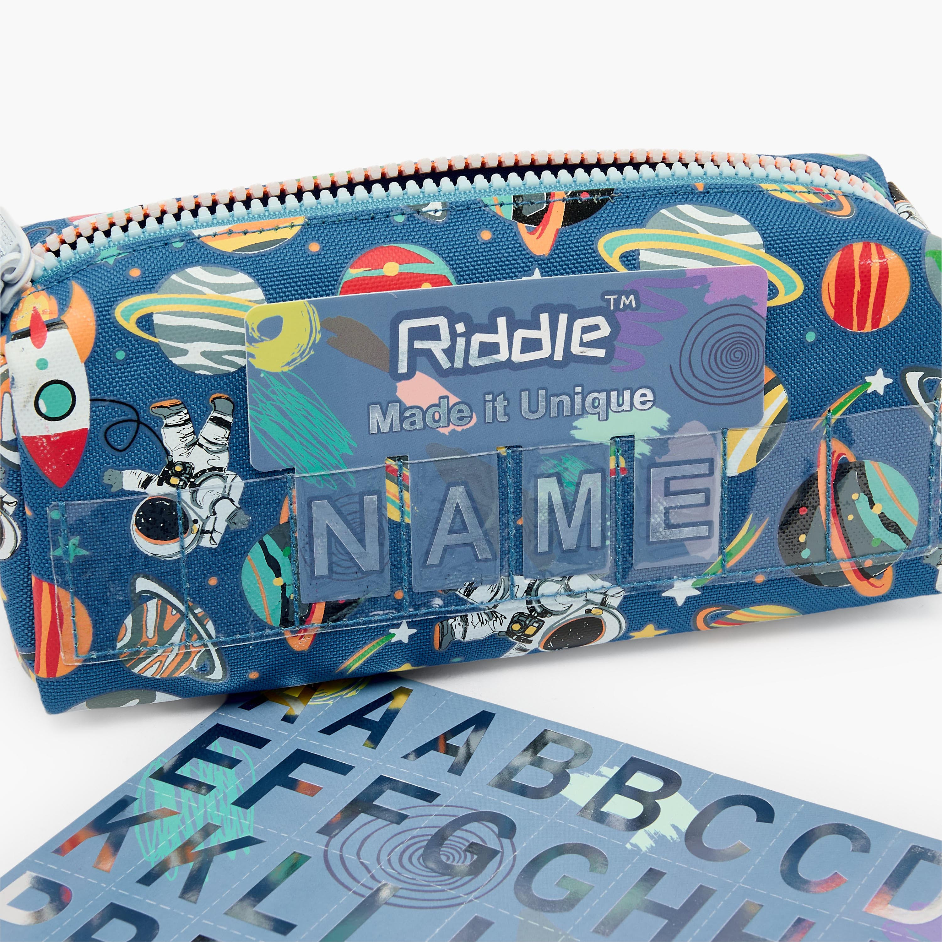 Riddle Astronaut Print Pencil Pouch with Zip Closure-school-stationery-pencilcases-image-7