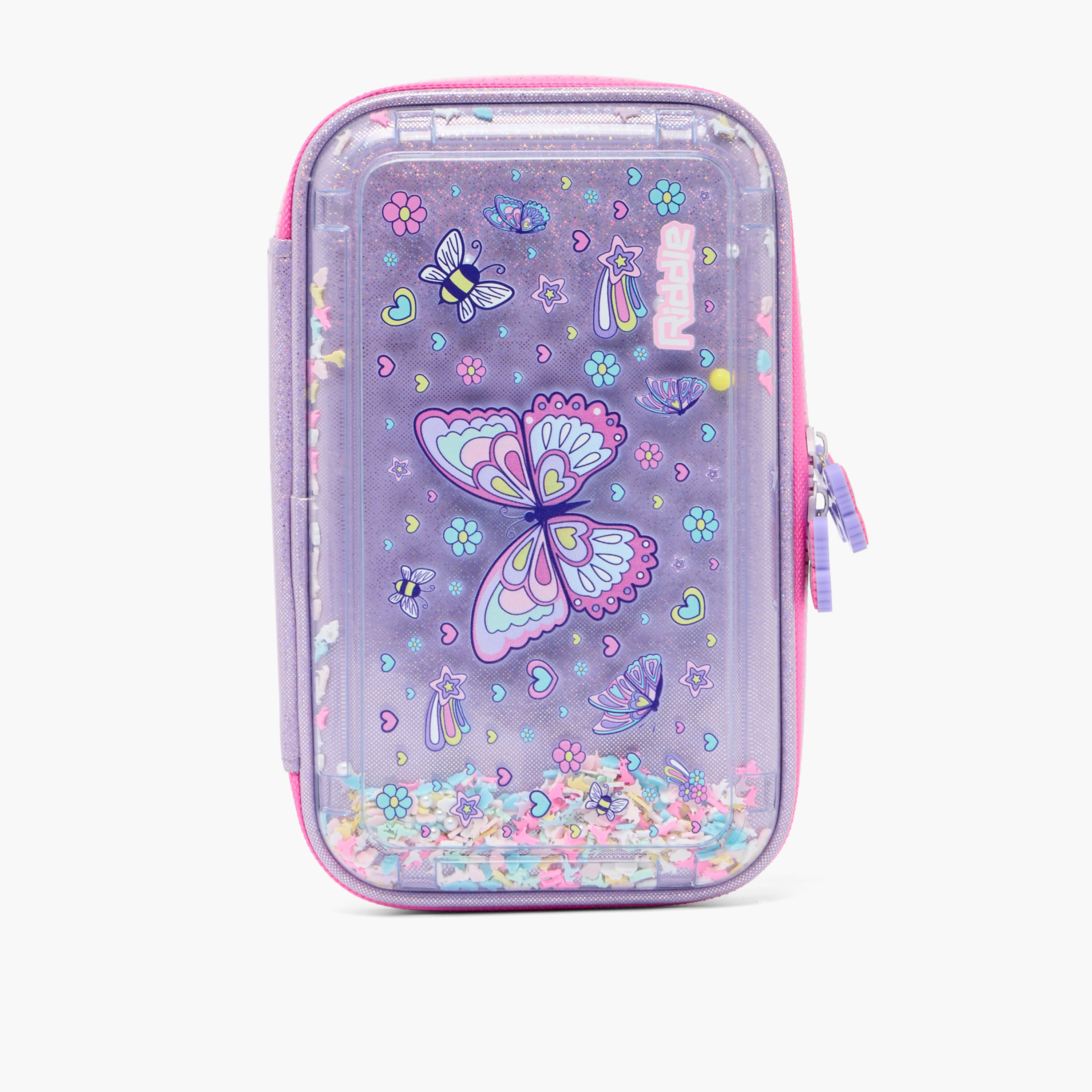 مقلمة بطبعات مع سحاب إغلاق من ريدل-school-stationery-pencilcases-image-2