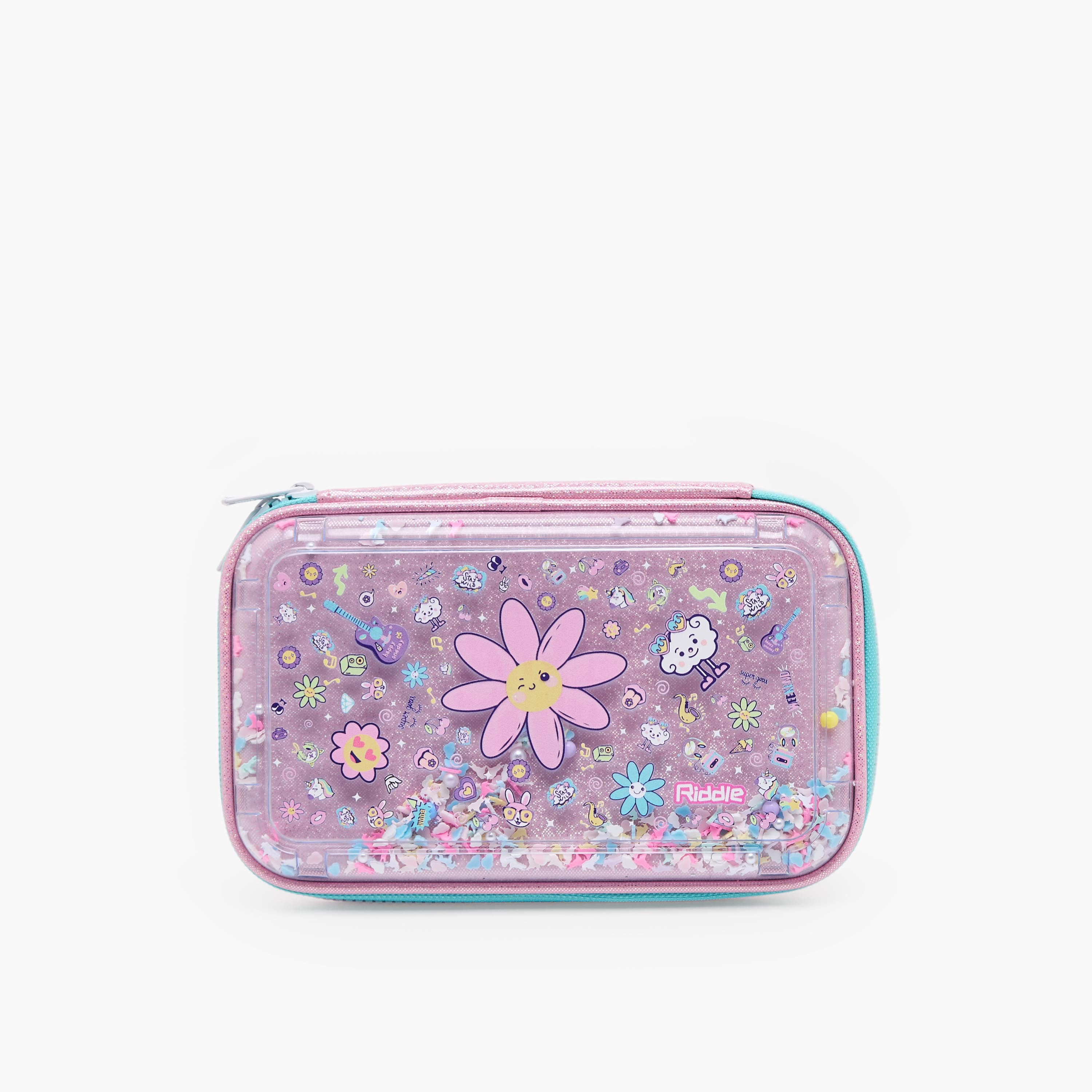 Riddle Floral Print Pencil Pouch with Zip Closure-school-stationery-pencilcases-image-1