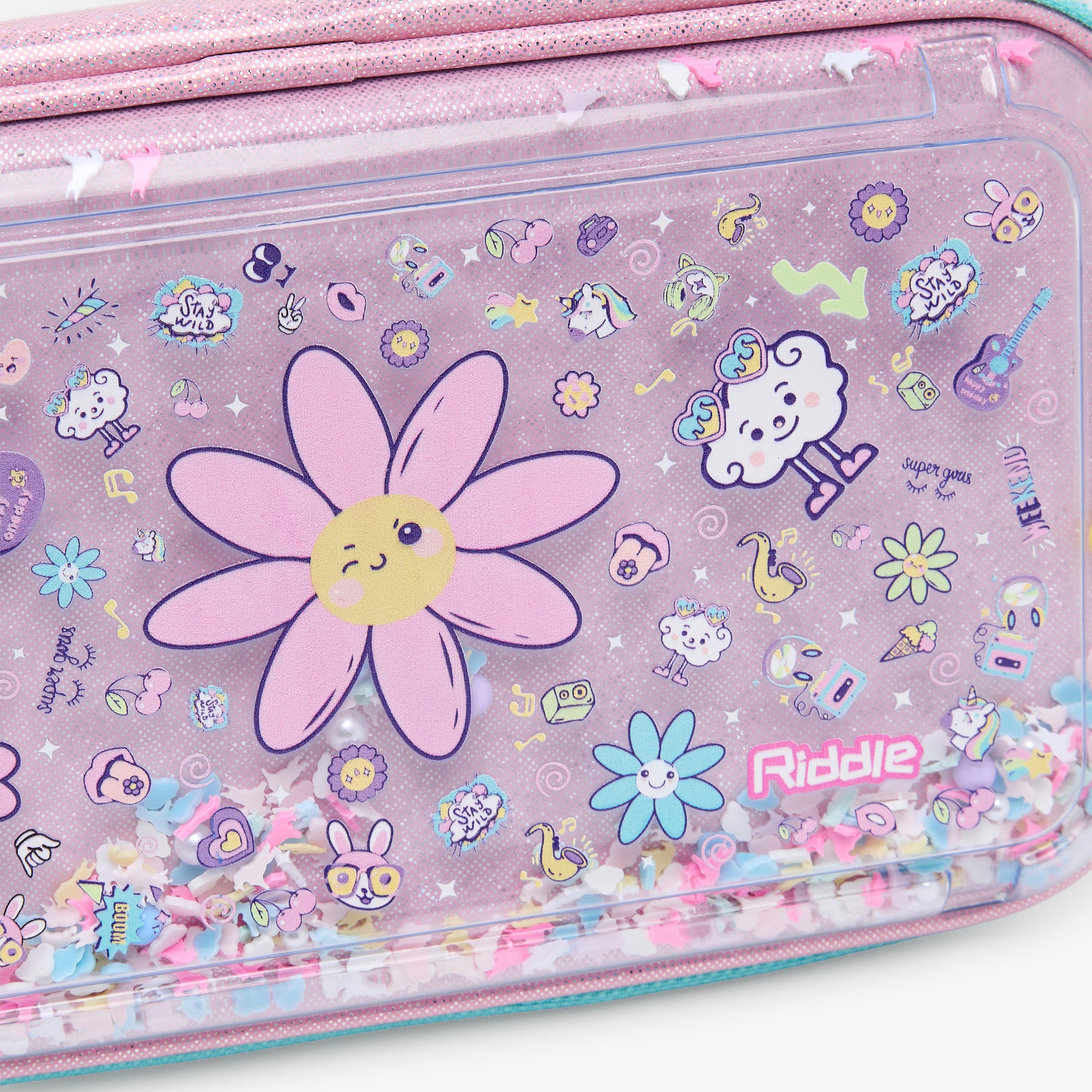 Riddle Floral Print Pencil Pouch with Zip Closure-school-stationery-pencilcases-image-5