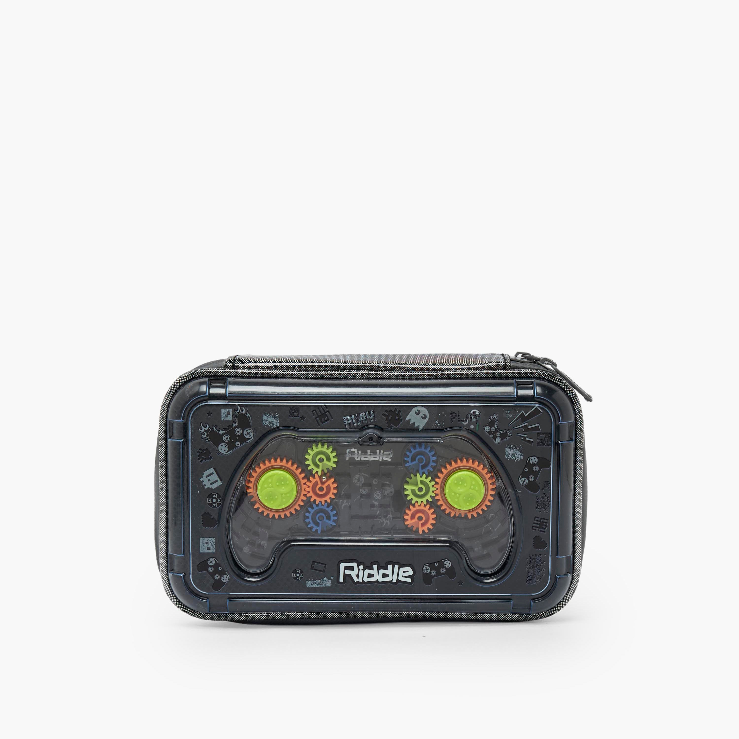 Riddle Gaming Print Pencil Pouch with Zip Closure-school-stationery-pencilcases-image-1