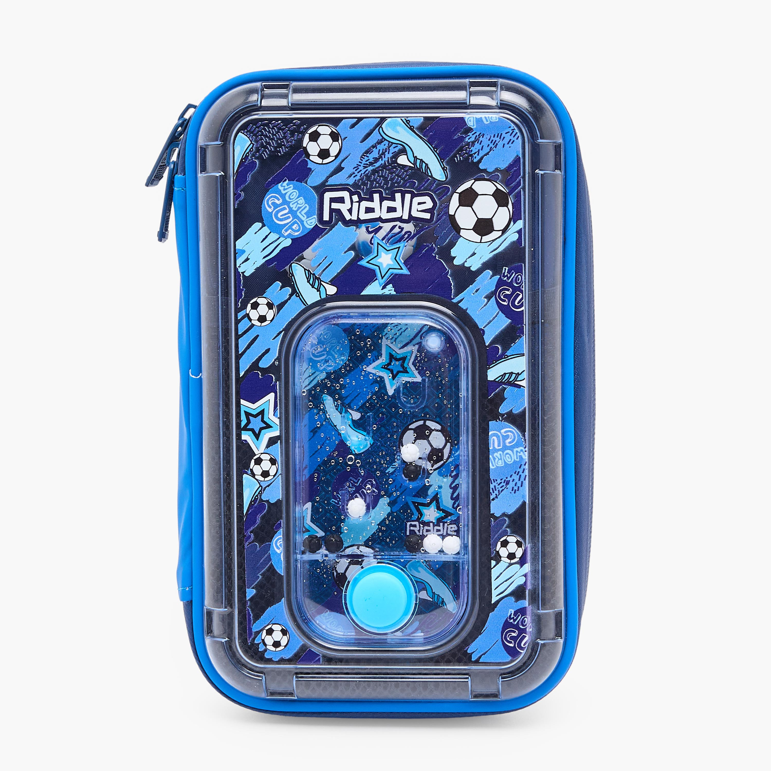 Riddle Football Print Pencil Pouch with Zip Closure-school-stationery-pencilcases-image-3