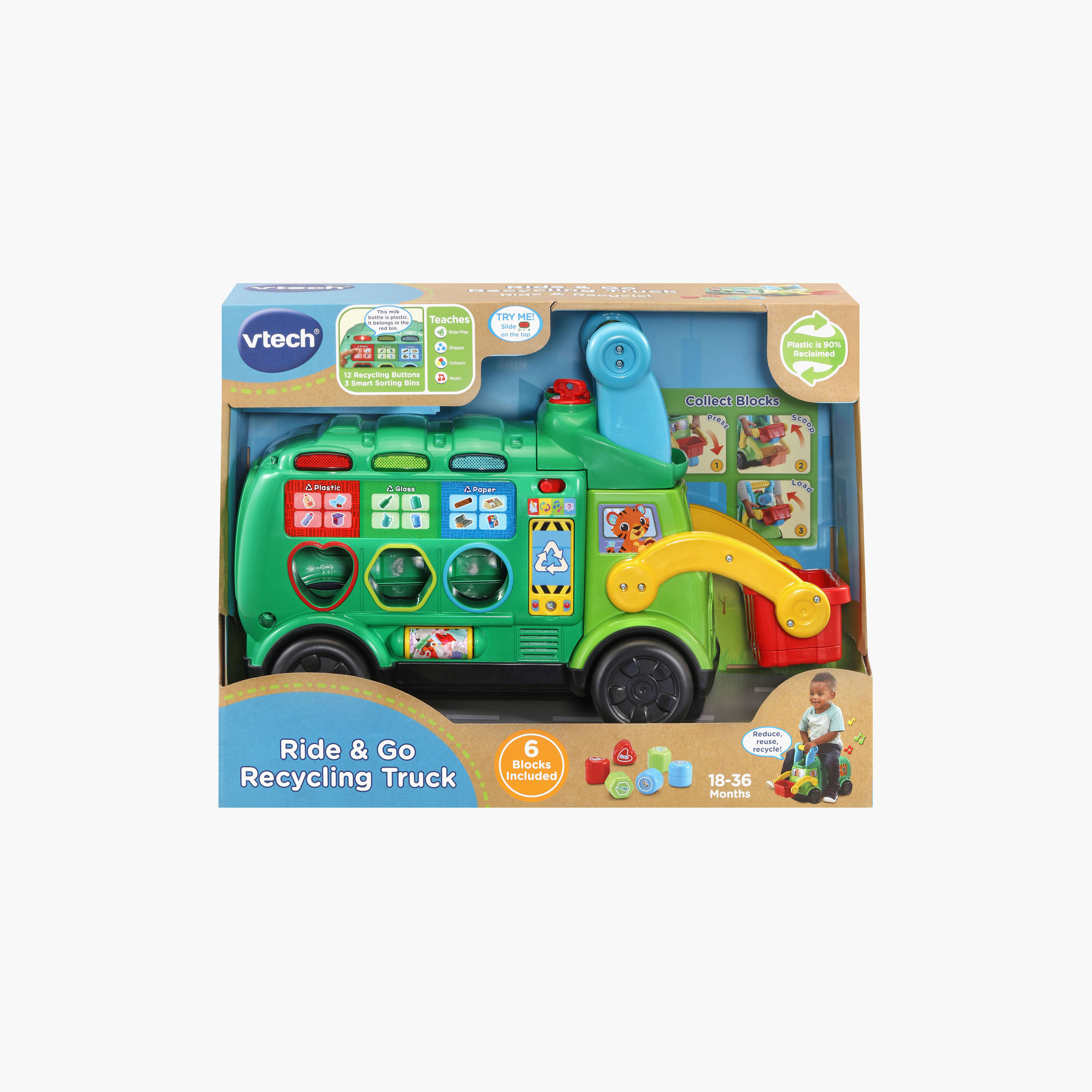 Vtech Ride & Go Recycling Truck with Blocks-toys-outdoor-bikesandrideons-manualrideons-image-10