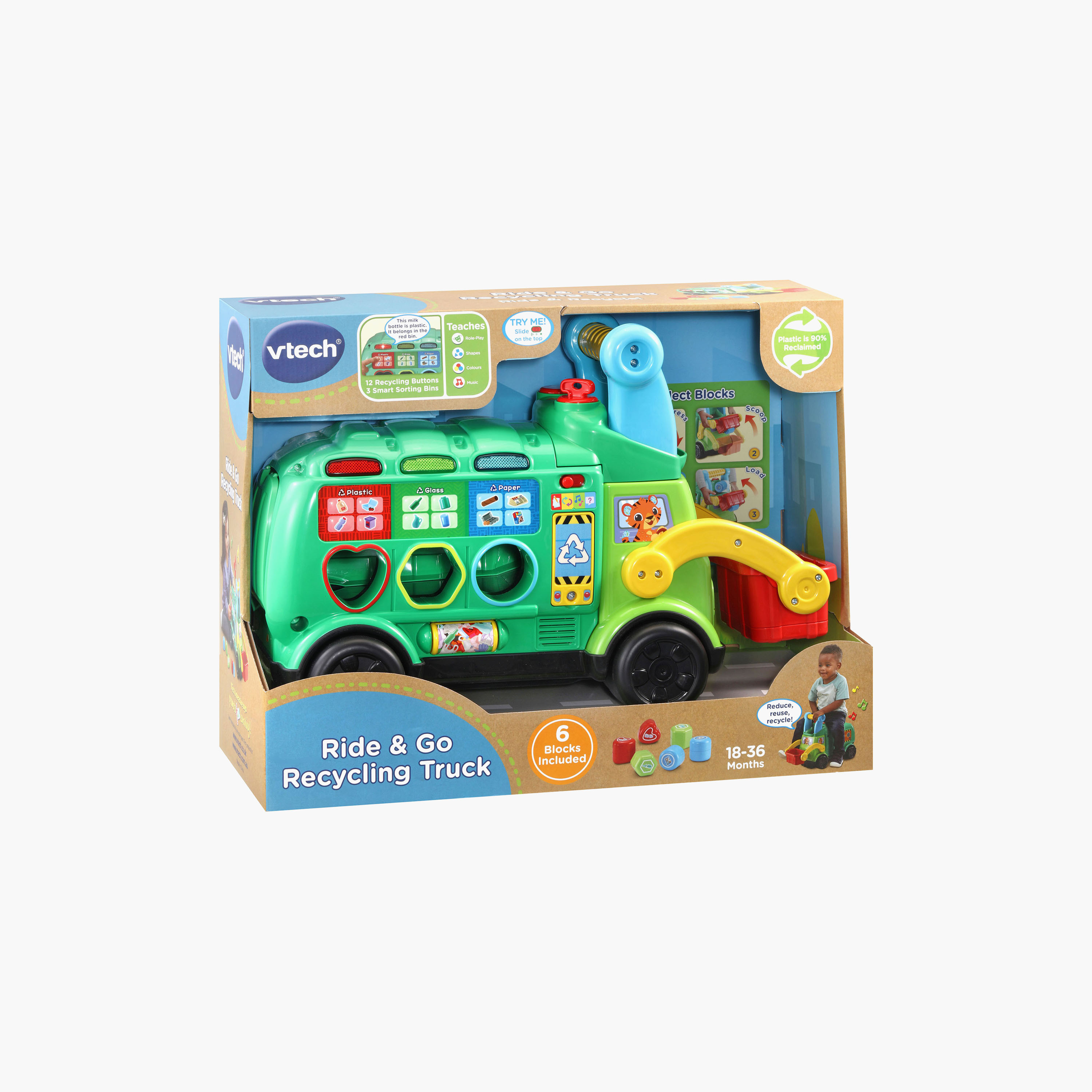 Vtech Ride & Go Recycling Truck with Blocks-toys-outdoor-bikesandrideons-manualrideons-image-9