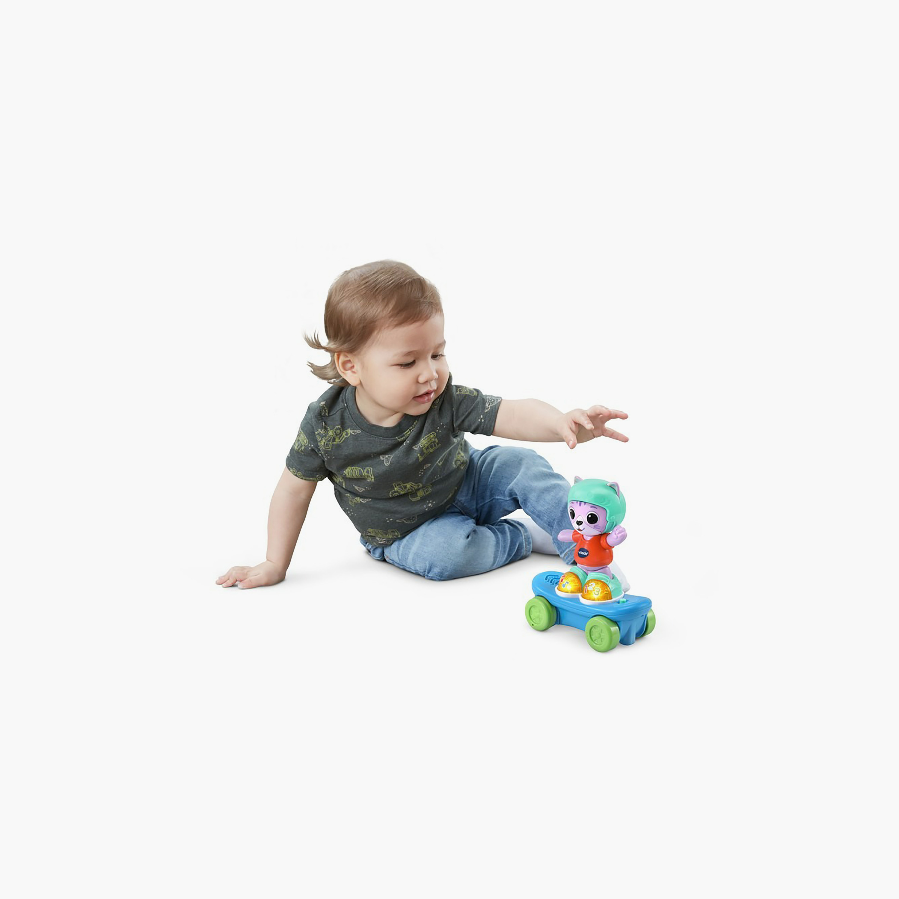 Vtech Skate Along Kitty Toy with Light & Music-toys-babyandtoddlertoys-pushandpulltoys-image-4