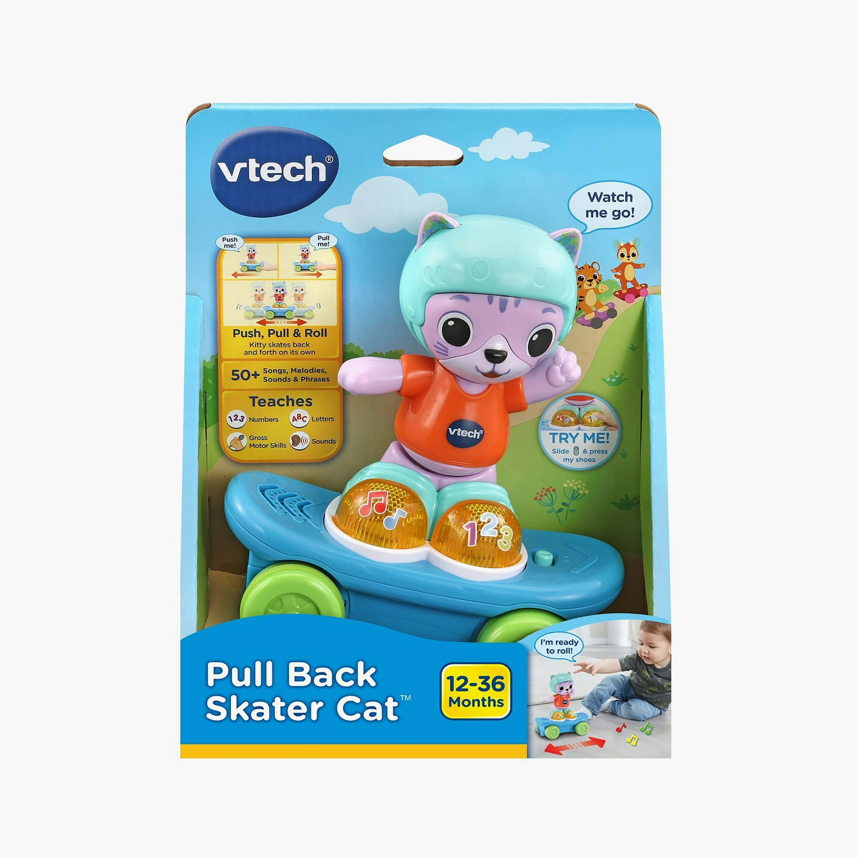 Vtech Skate Along Kitty Toy with Light & Music-toys-babyandtoddlertoys-pushandpulltoys-image-5