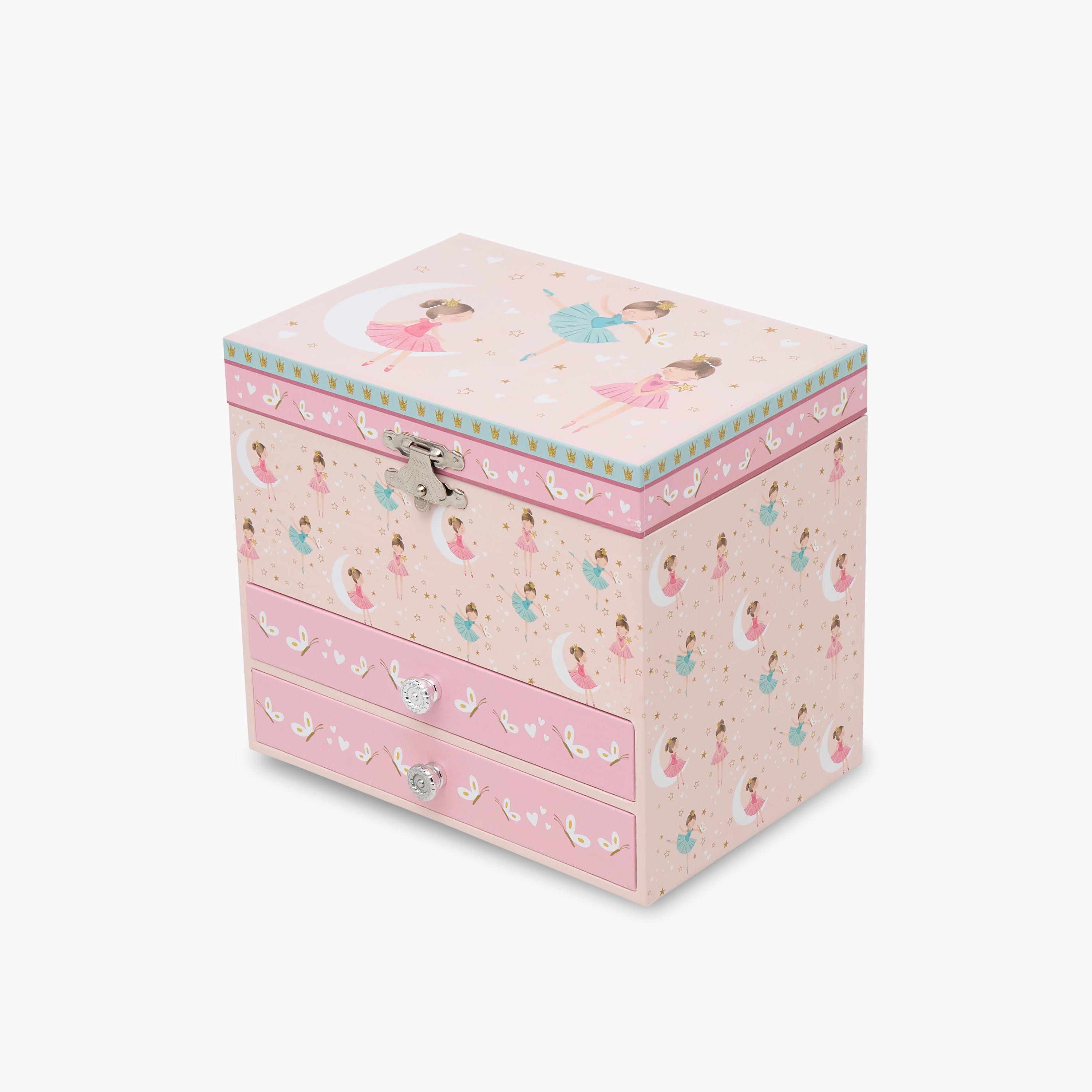 Findz 3 Compartment Jewellery Organizer Ballerina Print with Drawers - 16.5x11.4x14.7 cm-women-watchesandjewellery-jewellery-storage-image-2