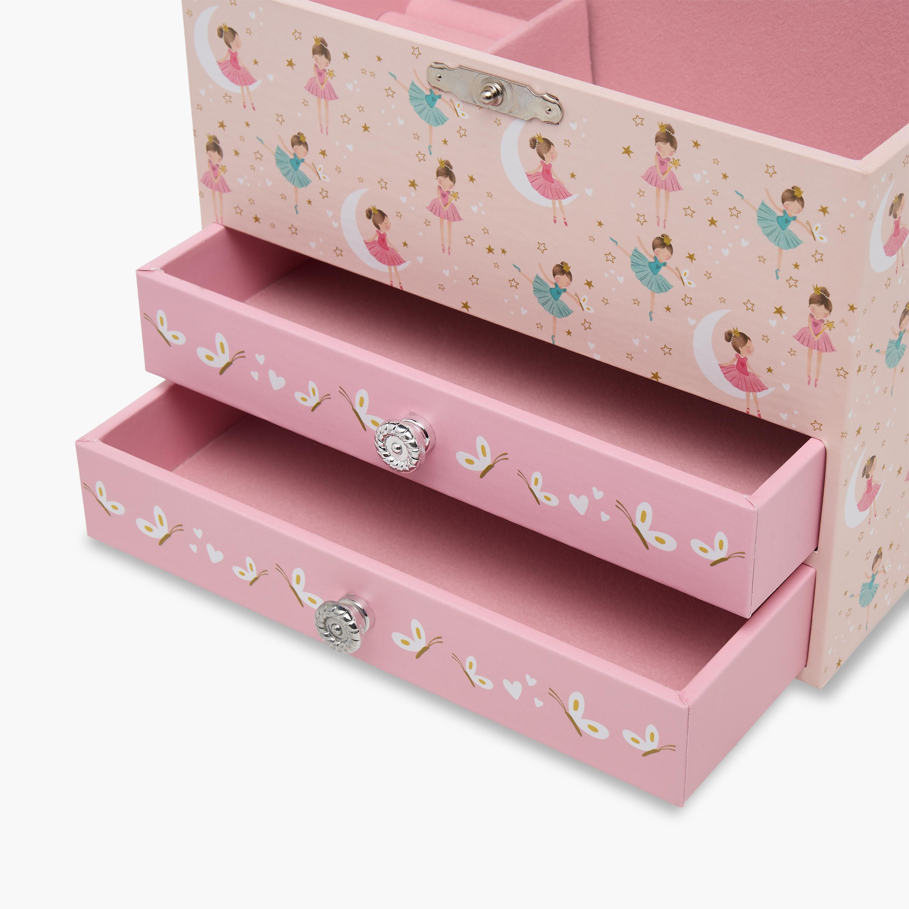 Findz 3 Compartment Jewellery Organizer Ballerina Print with Drawers - 16.5x11.4x14.7 cm-women-watchesandjewellery-jewellery-storage-image-6
