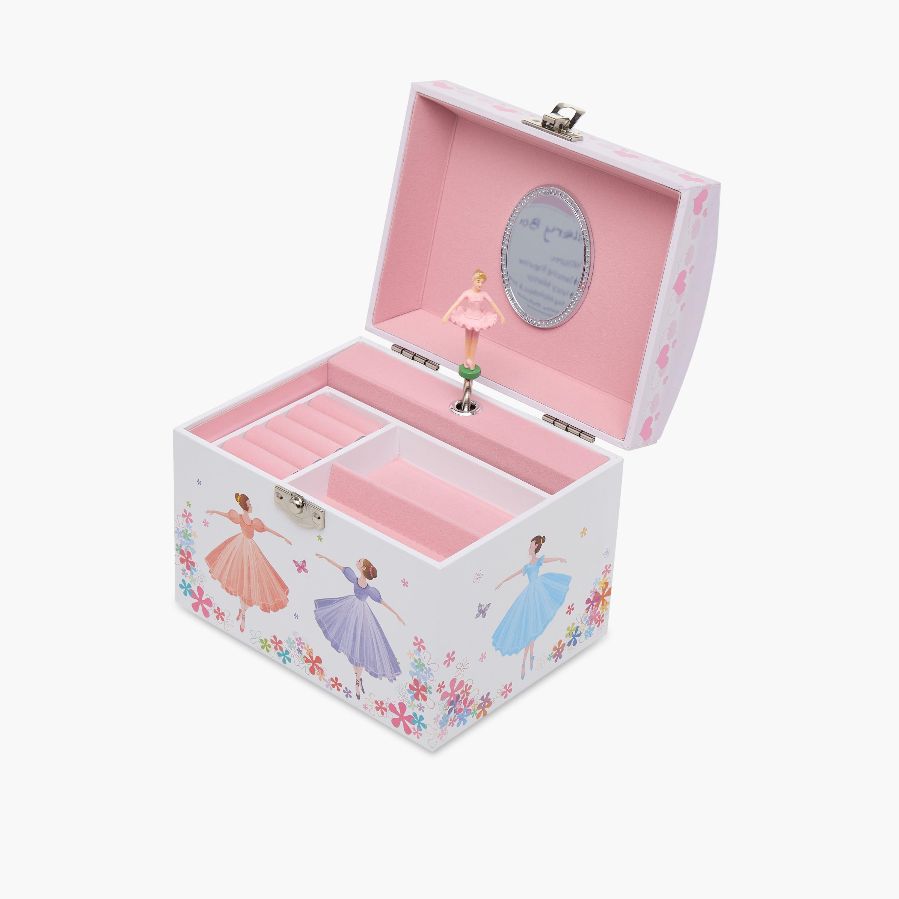 منظم مجوهرات 4 أقسام بطبعات باليرينا من فايندز - 16.8x13x14 سم-women-watchesandjewellery-jewellery-storage-image-4