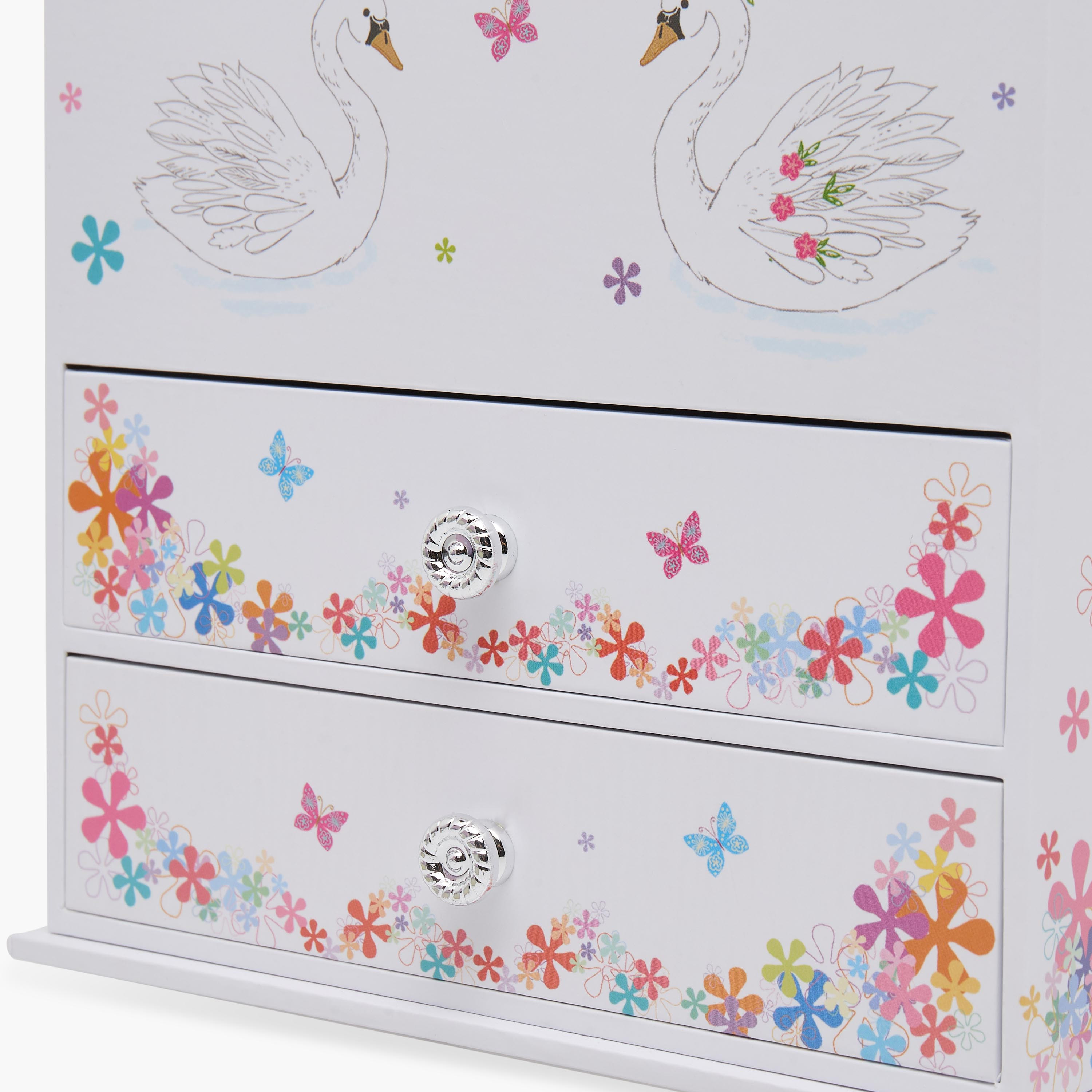 منظم مجوهرات 3 أقسام بأدراج وطبعات باليرينا من فايندز - 16.6x12.3x16.8 سم-women-watchesandjewellery-jewellery-storage-image-5