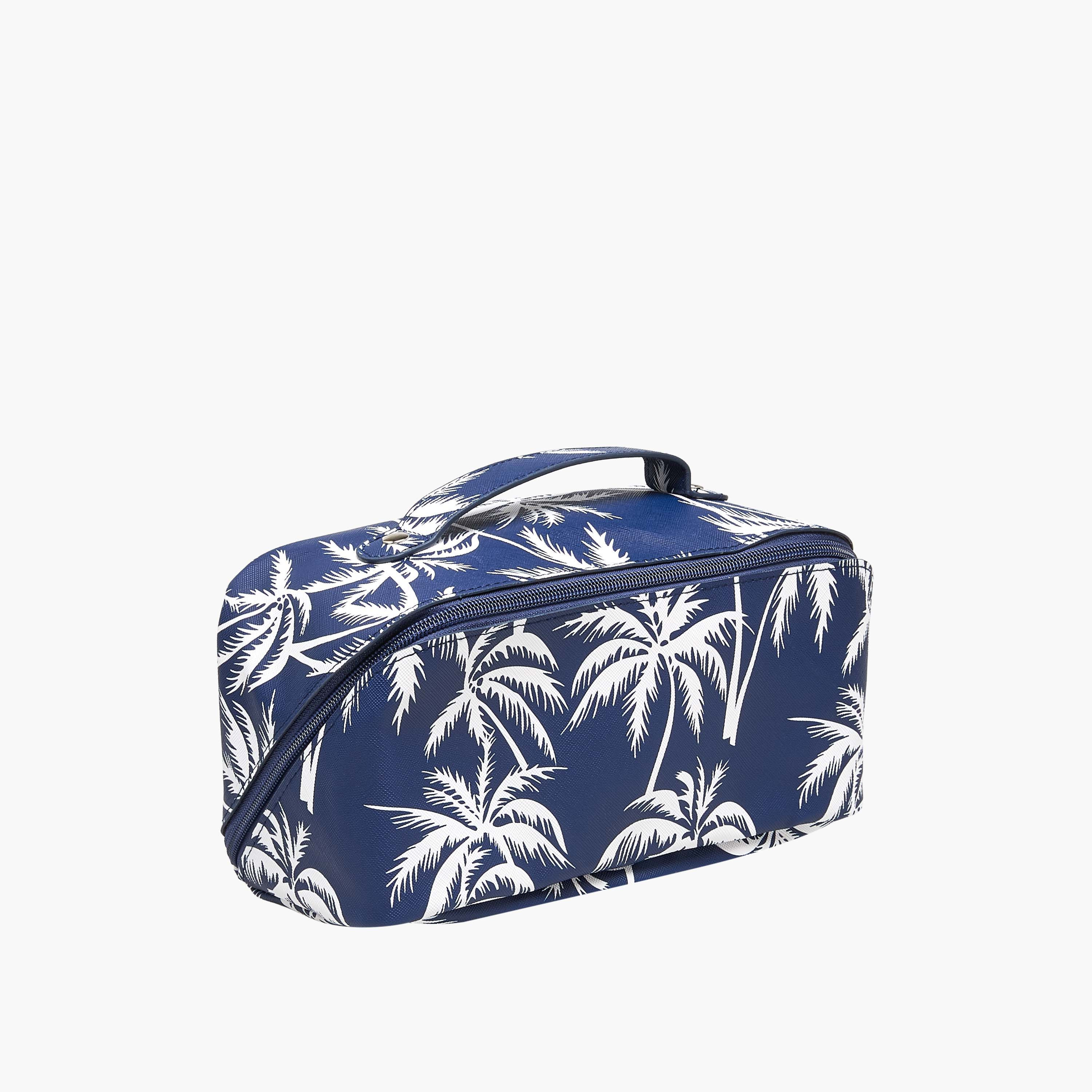 Findz Tropical Print 2 Compartment Jewellery Organizer with Zip Closure - 24x12x12 cm-women-watchesandjewellery-jewellery-storage-image-2