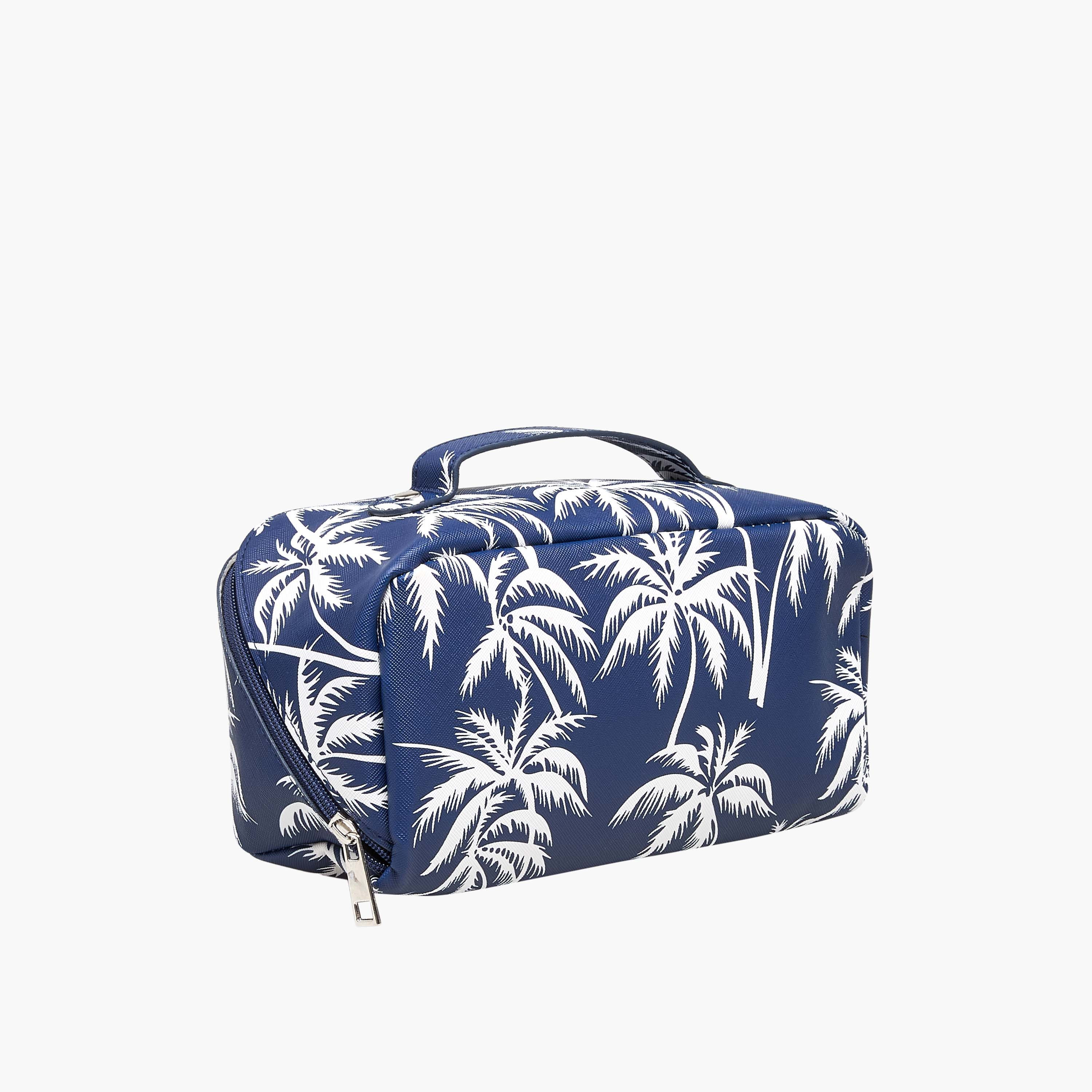 Findz Tropical Print 2 Compartment Jewellery Organizer with Zip Closure - 24x12x12 cm-women-watchesandjewellery-jewellery-storage-image-3