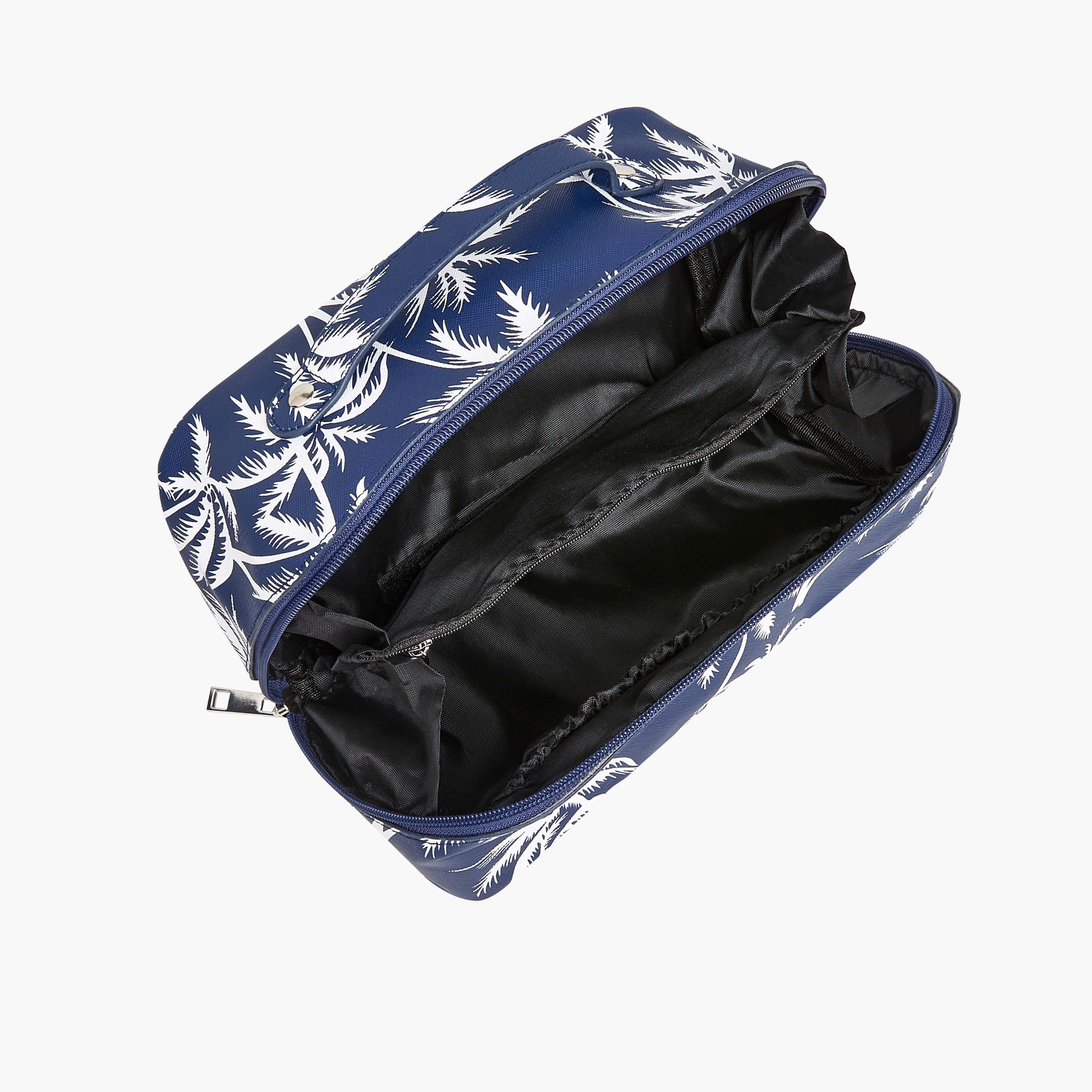 Findz Tropical Print 2 Compartment Jewellery Organizer with Zip Closure - 24x12x12 cm-women-watchesandjewellery-jewellery-storage-image-6