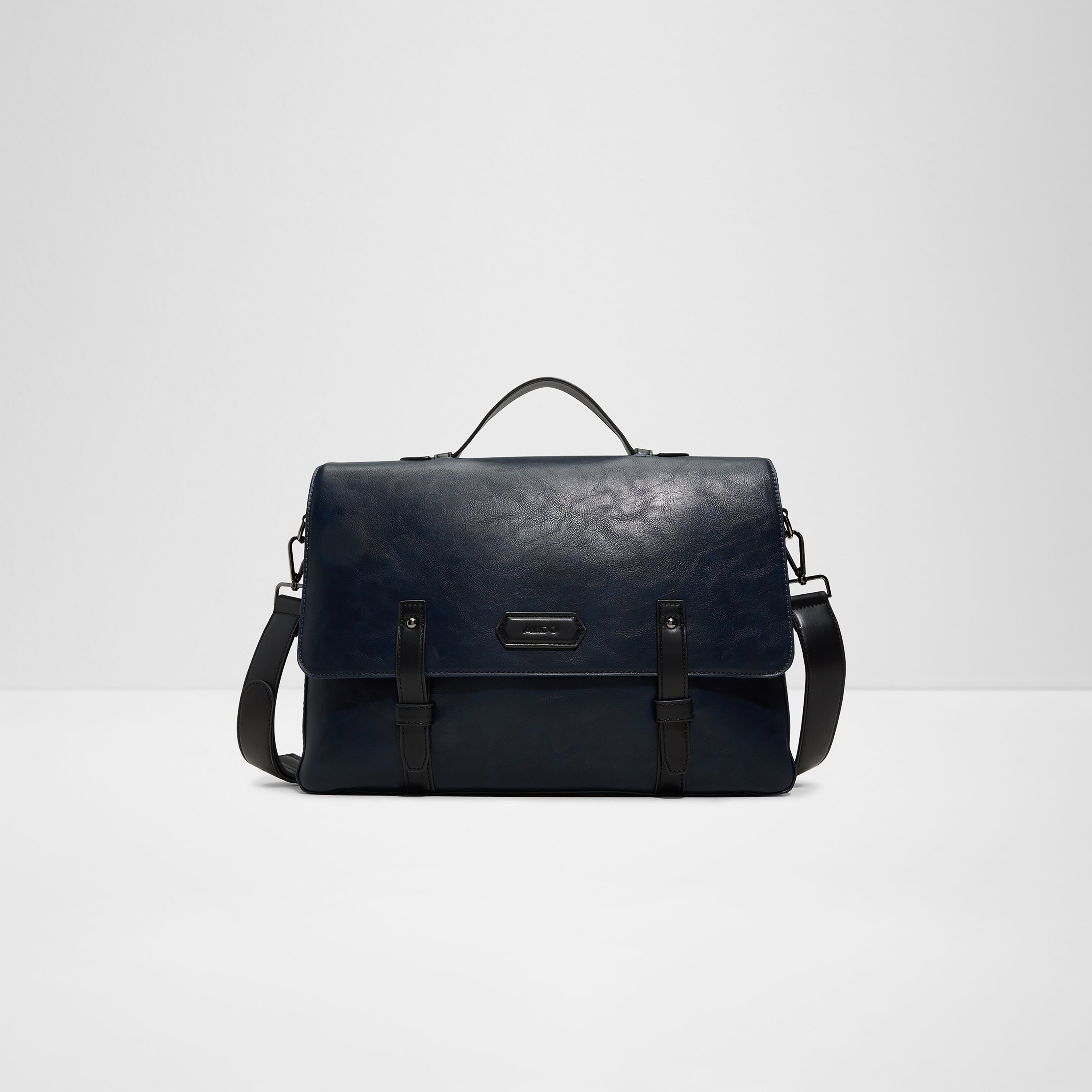 Aldo Agreramond Plain Top Handle Laptop Bag with Flap Closure and Adjustable Strap-men-bags-image-1