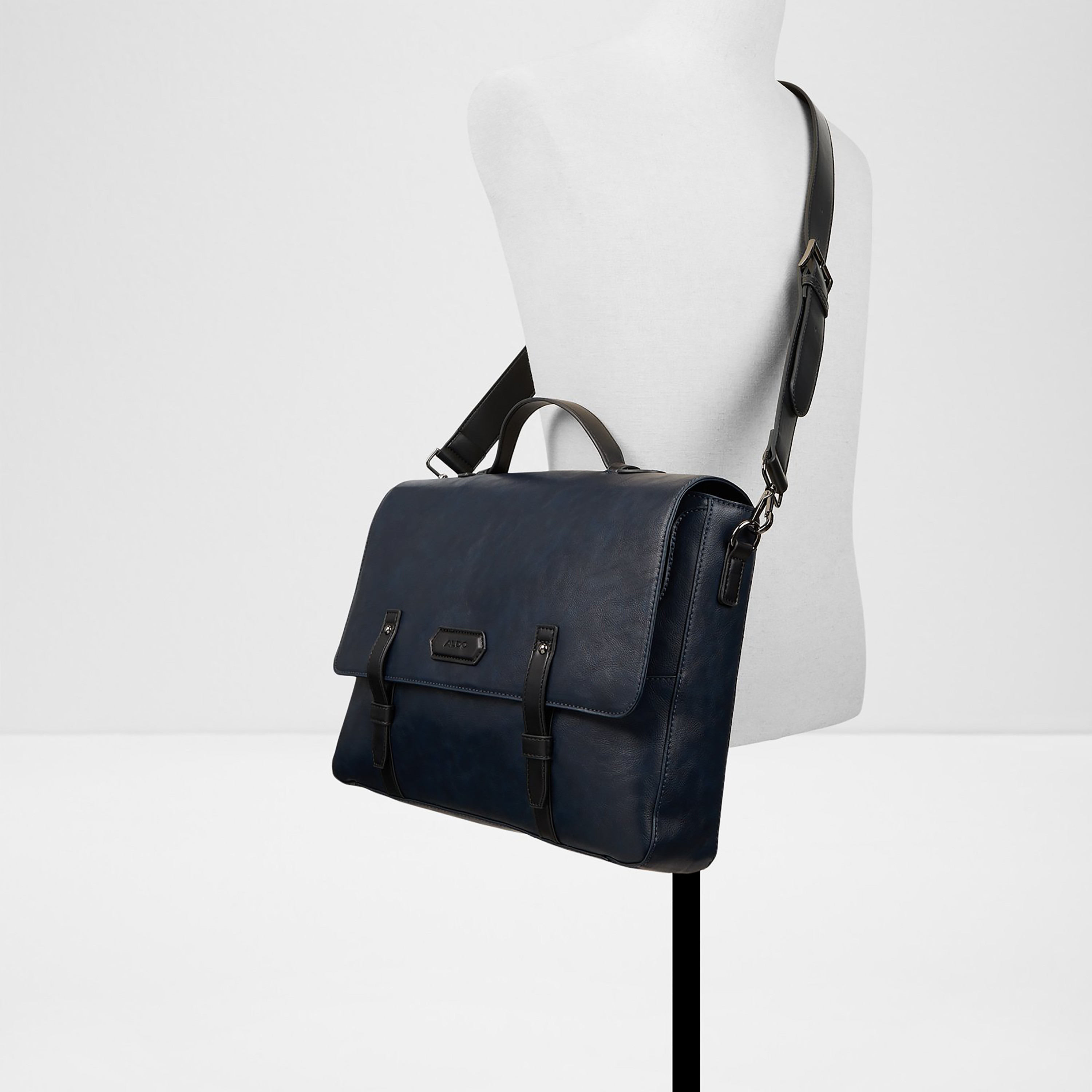 Aldo Agreramond Plain Top Handle Laptop Bag with Flap Closure and Adjustable Strap-men-bags-image-4