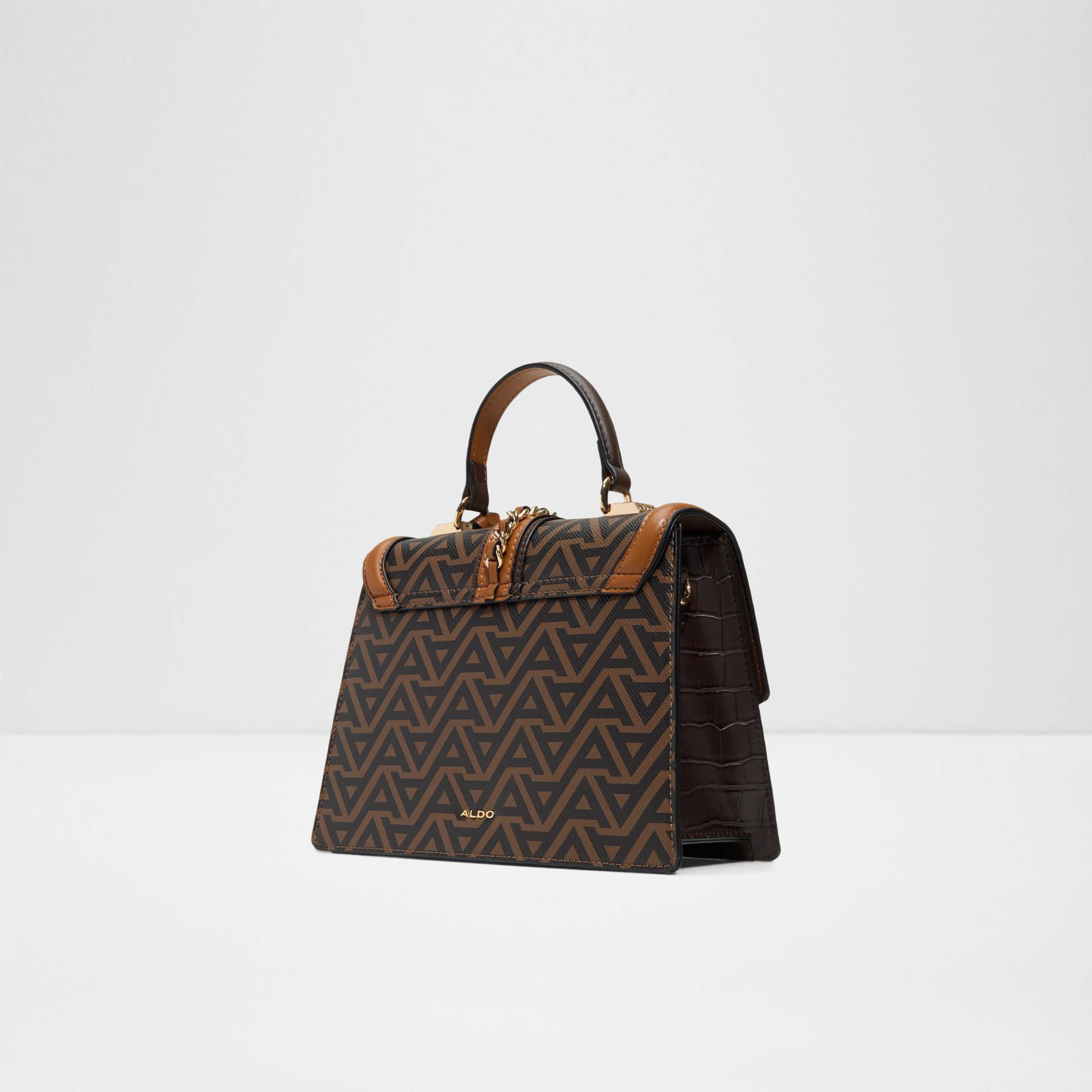 Aldo Martissa Printed Top Handle Satchel Bag with Flap Closure & Adjustable Strap-women-bagsandwallets-handbags-image-2