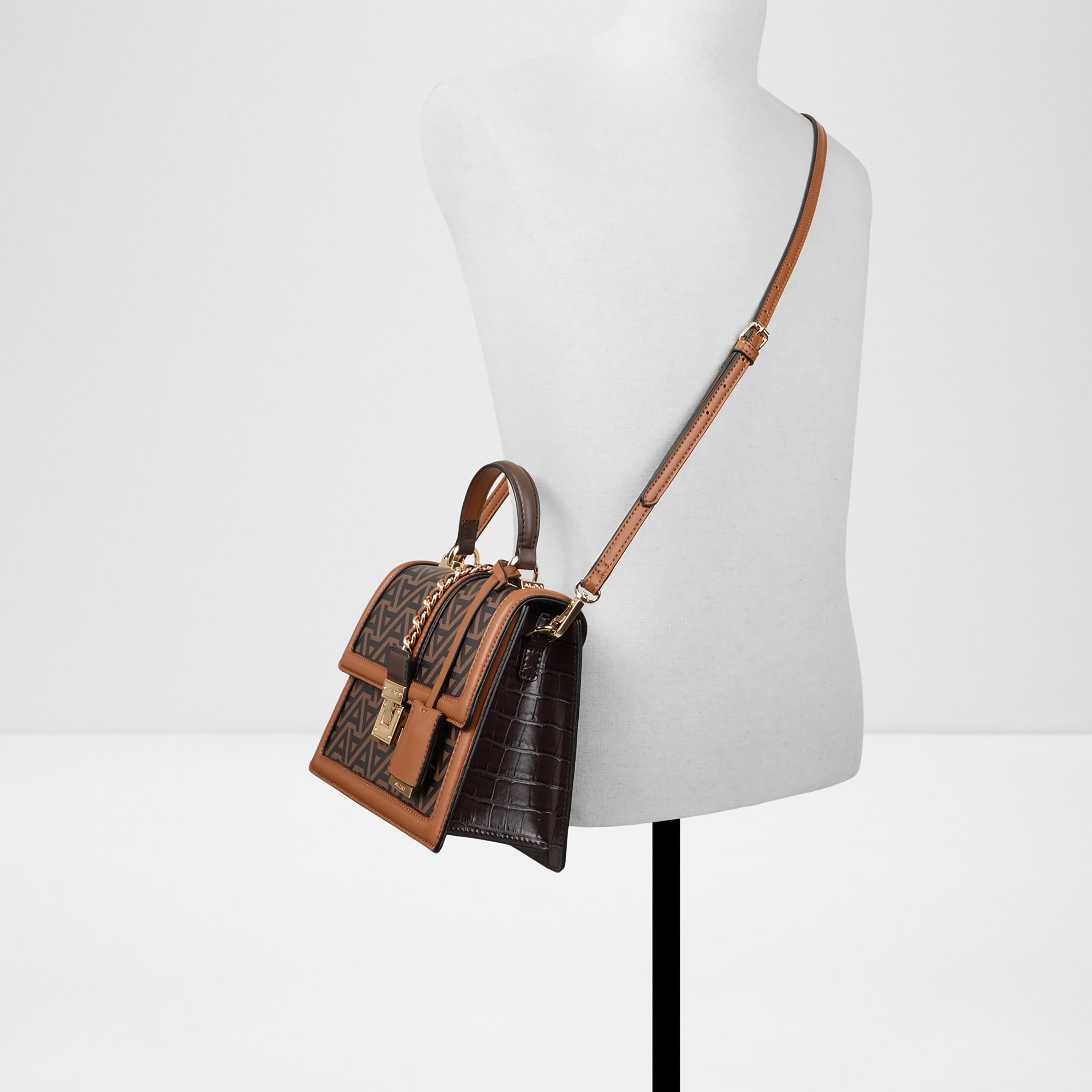 Aldo Martissa Printed Top Handle Satchel Bag with Flap Closure & Adjustable Strap-women-bagsandwallets-handbags-image-4