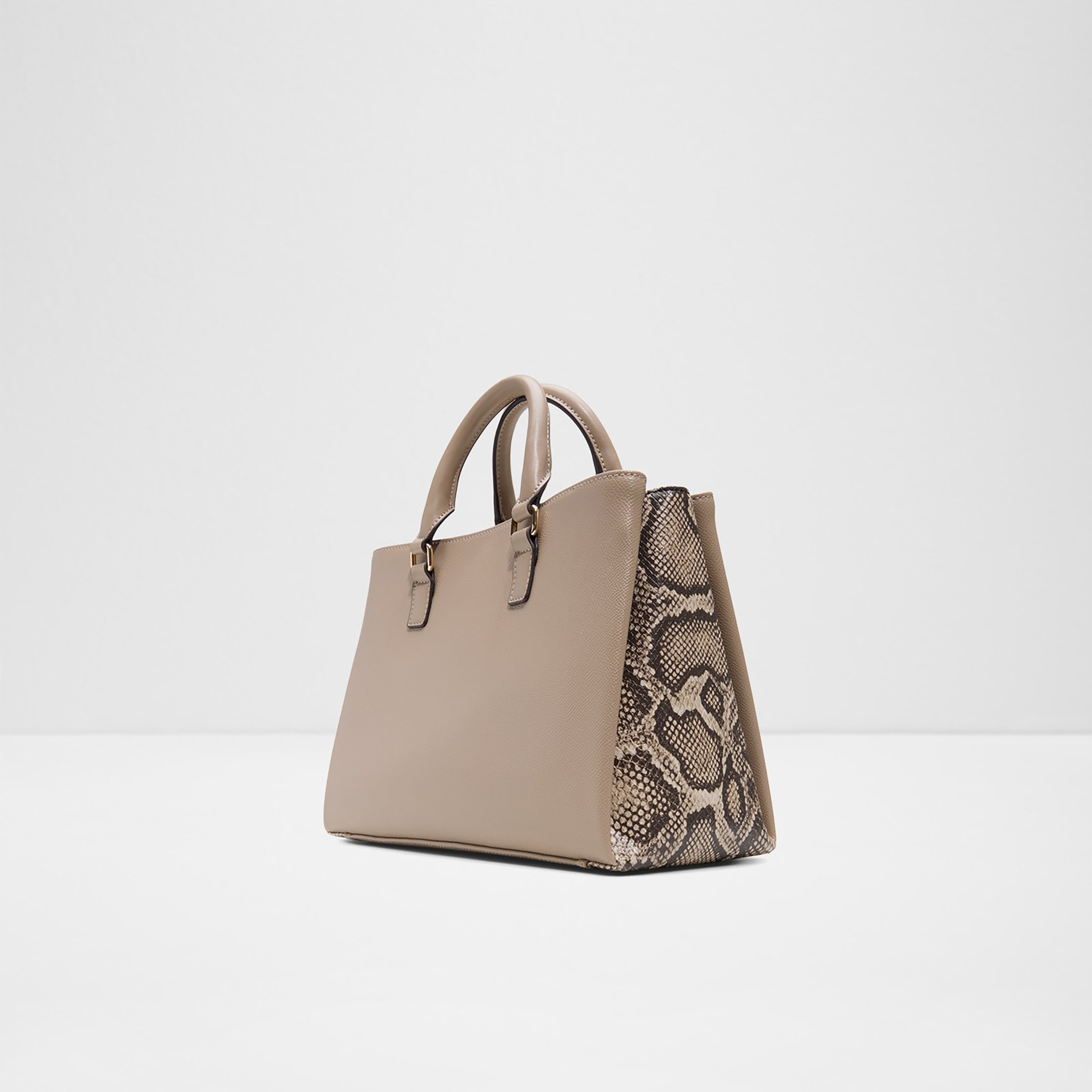 Aldo Harmonie Snake Textured Double Handle Satchel Bag with Zip Closure & Strap-women-bagsandwallets-handbags-image-2