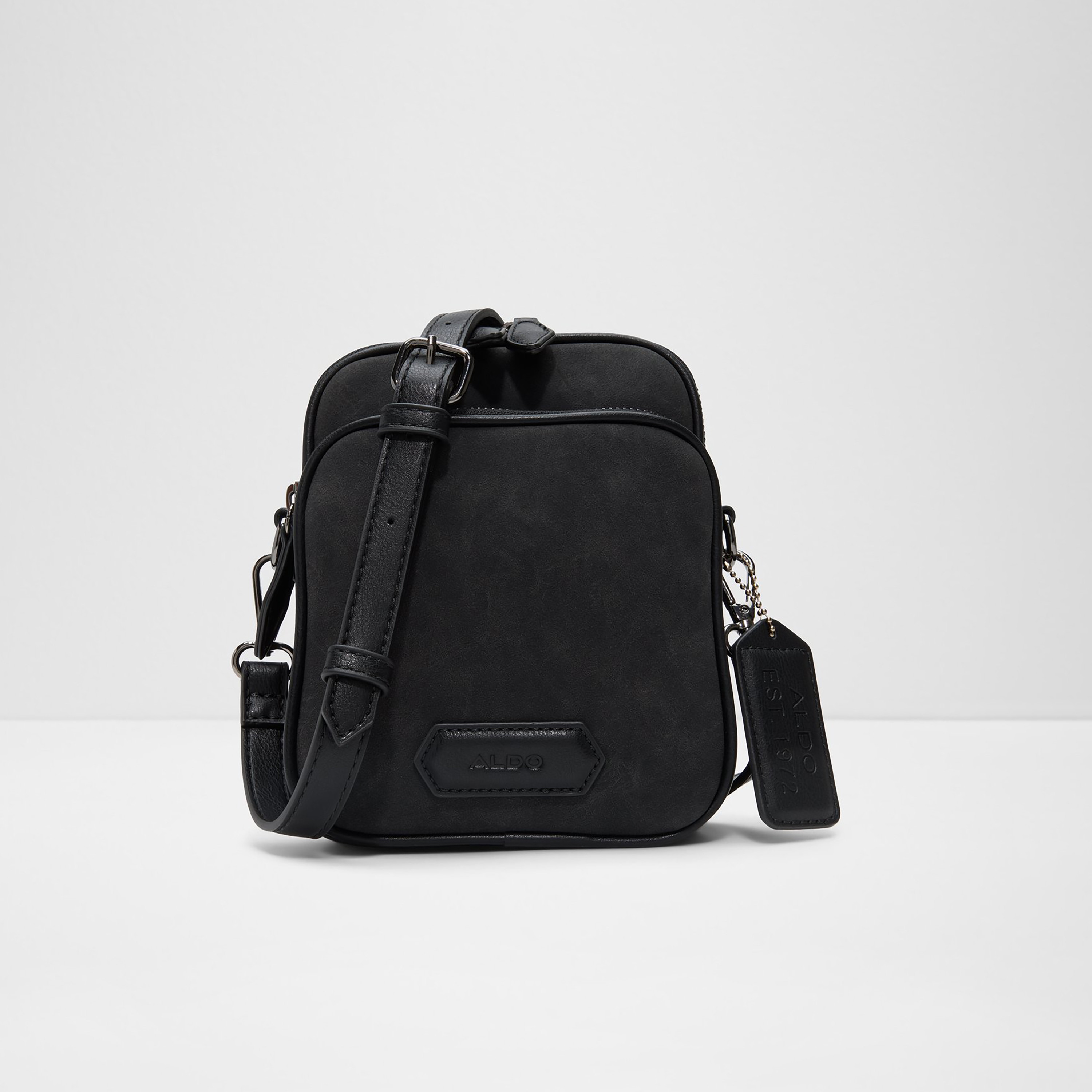 Aldo Arcangioli Plain Crossbody Bag with Zip Closure and Adjustable Strap-women-bagsandwallets-handbags-image-1