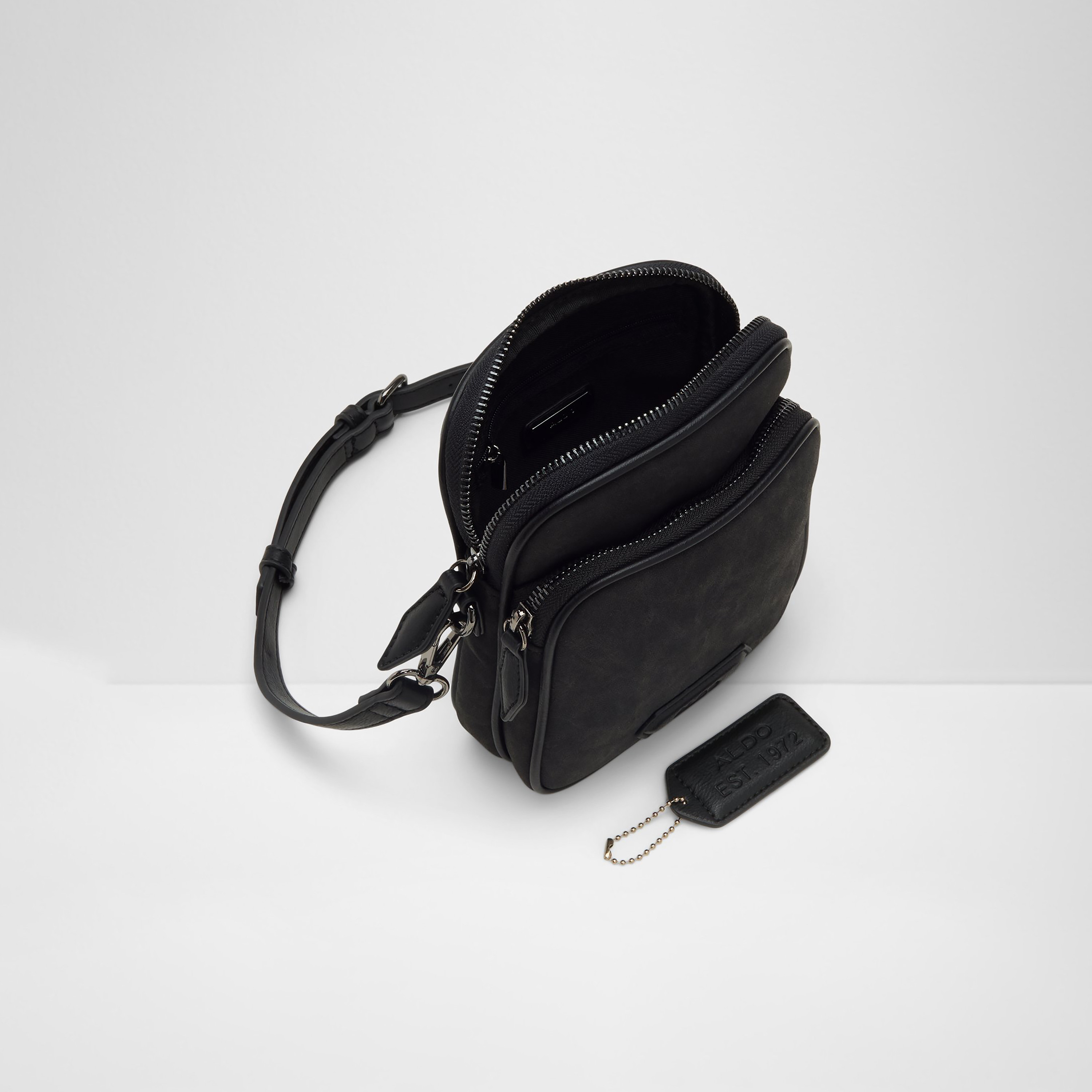Aldo Arcangioli Plain Crossbody Bag with Zip Closure and Adjustable Strap-women-bagsandwallets-handbags-image-3