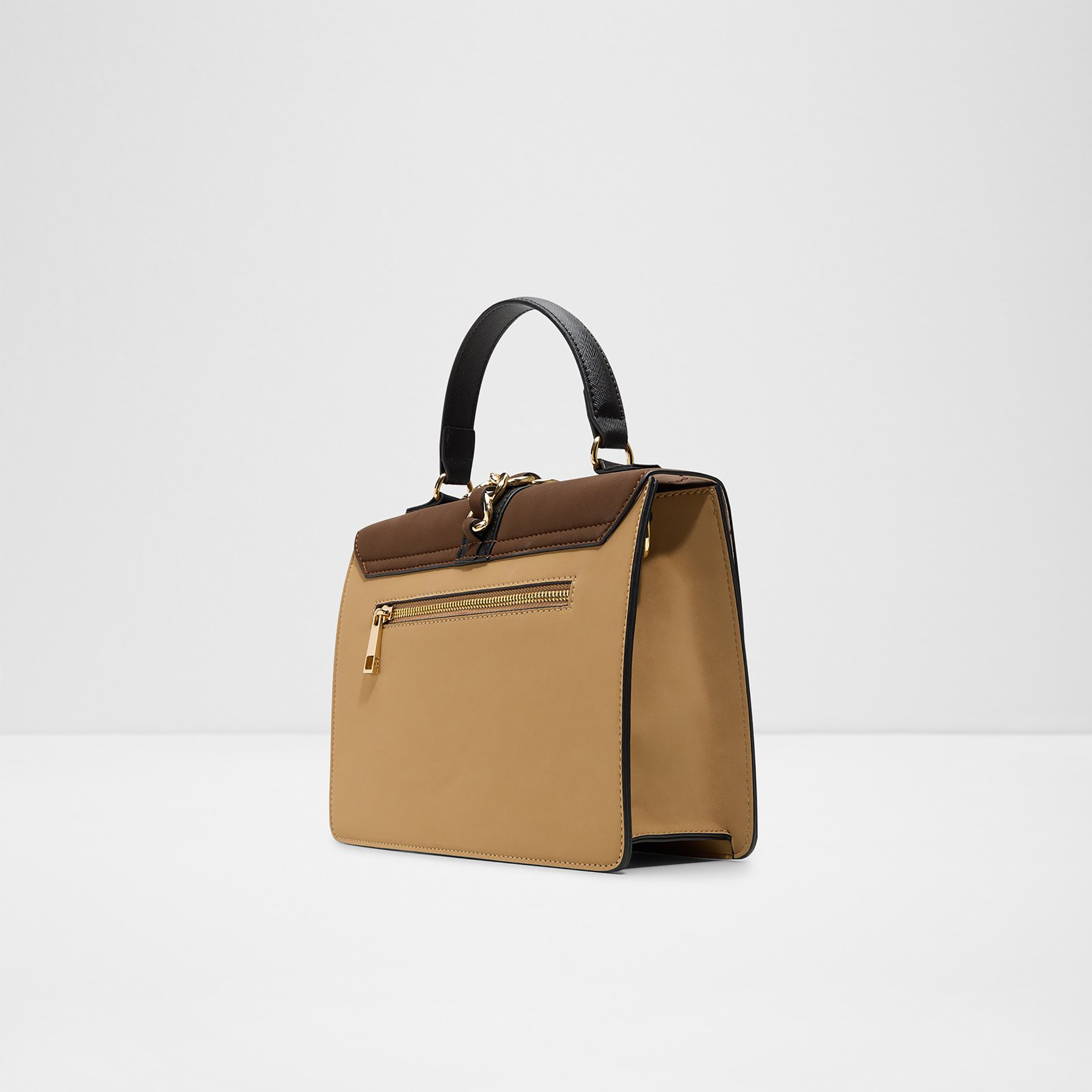 Aldo Caiillaa Color Blocked Top Handle Satchel Bag with Flap Closure & Detachable Strap-women-bagsandwallets-handbags-image-2