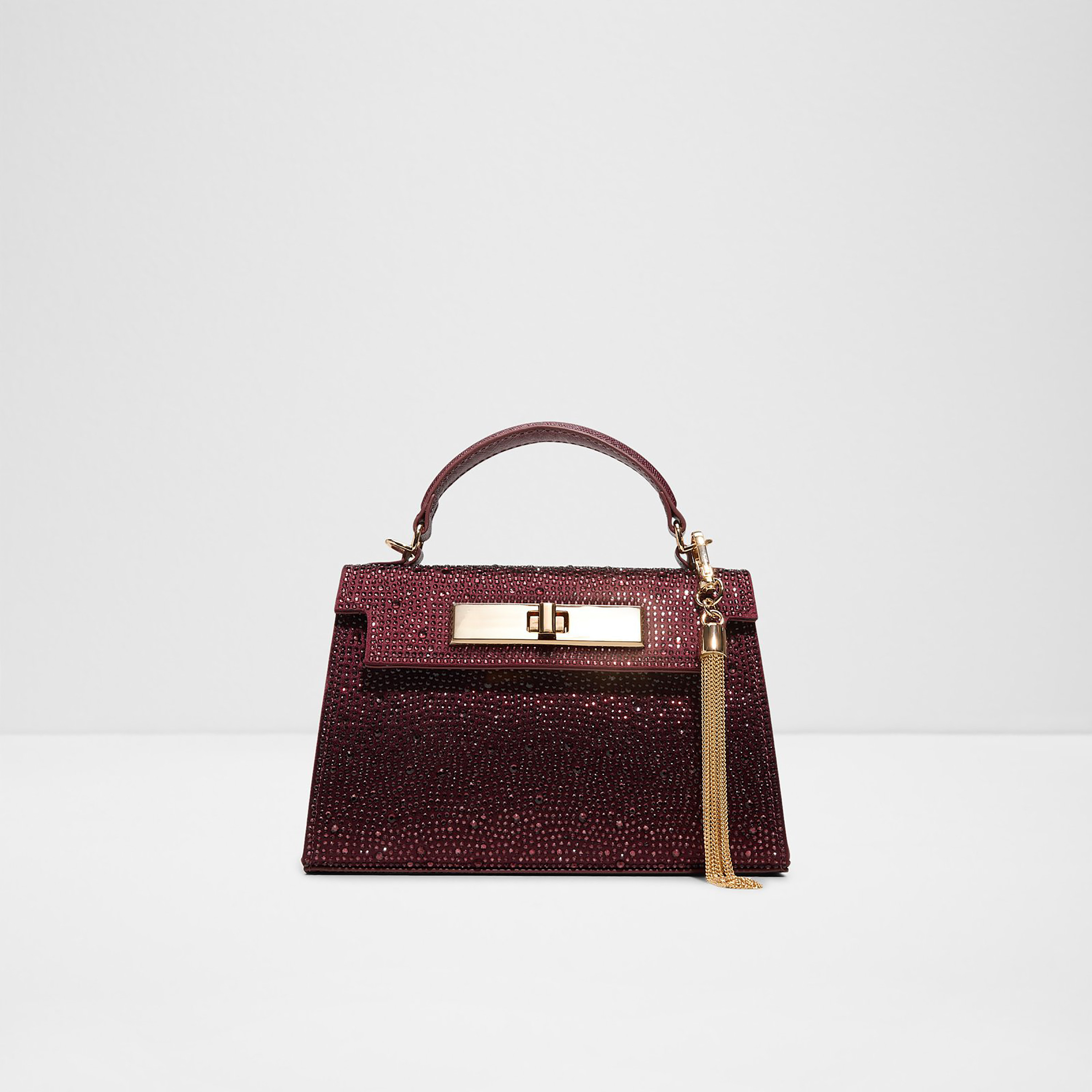 Aldo Niki Embellished Top Handle Mini Satchel Bag with Twist Lock and Adjustable Strap-women-bagsandwallets-handbags-image-1