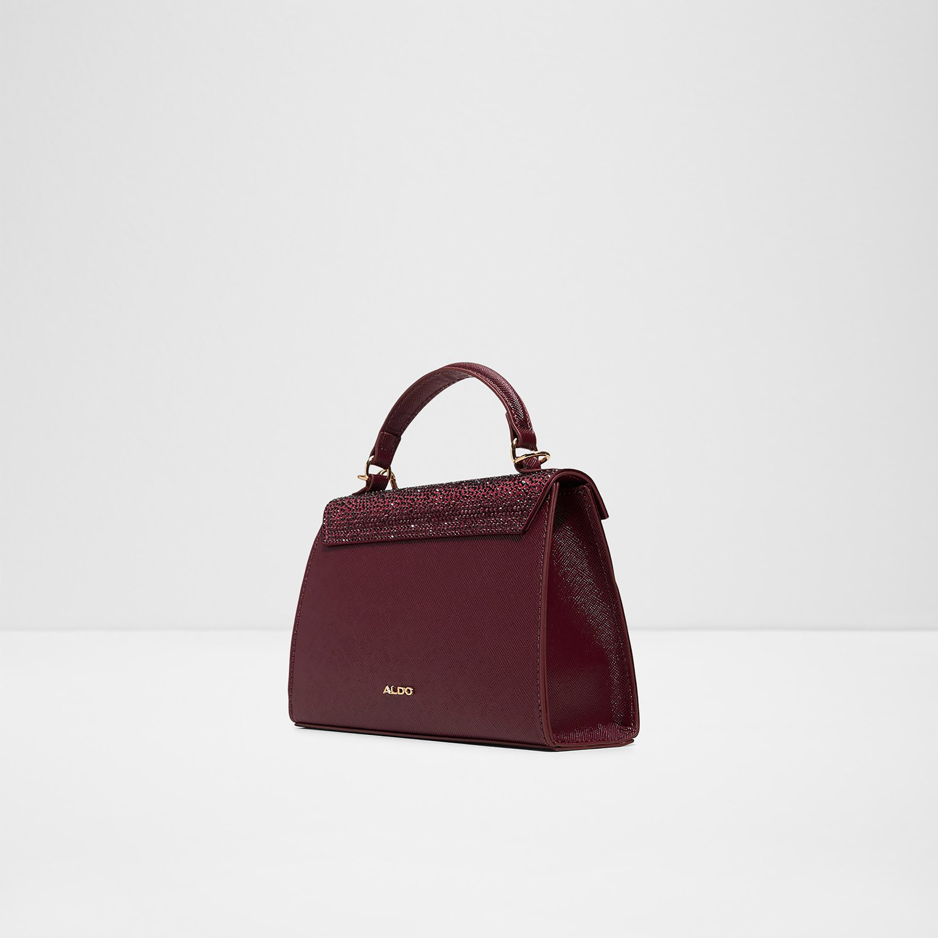 Aldo Niki Embellished Top Handle Mini Satchel Bag with Twist Lock and Adjustable Strap-women-bagsandwallets-handbags-image-2