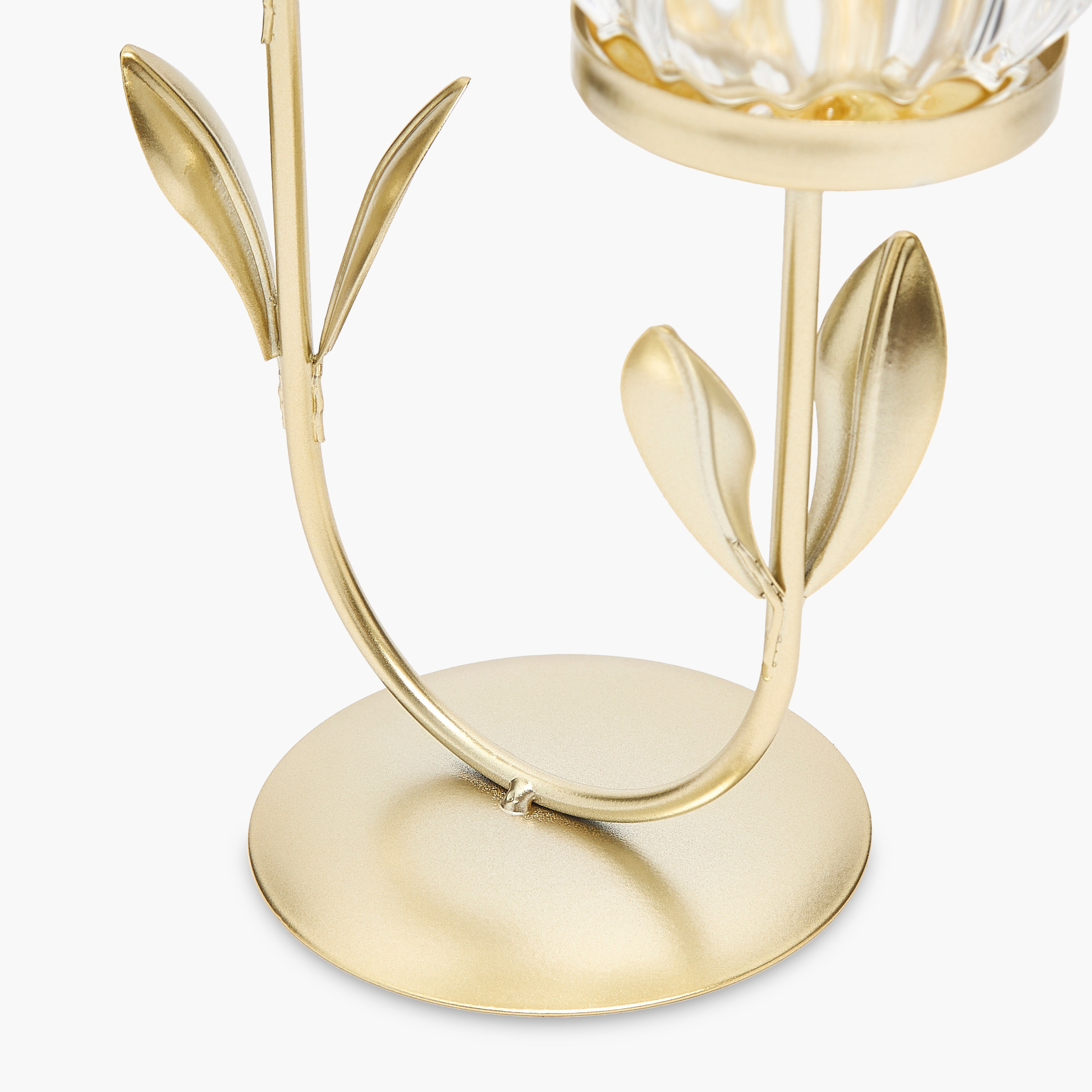 Floral Glass Candle Holder - 9 cm-household-decor-candleholdersandlanterns-image-4