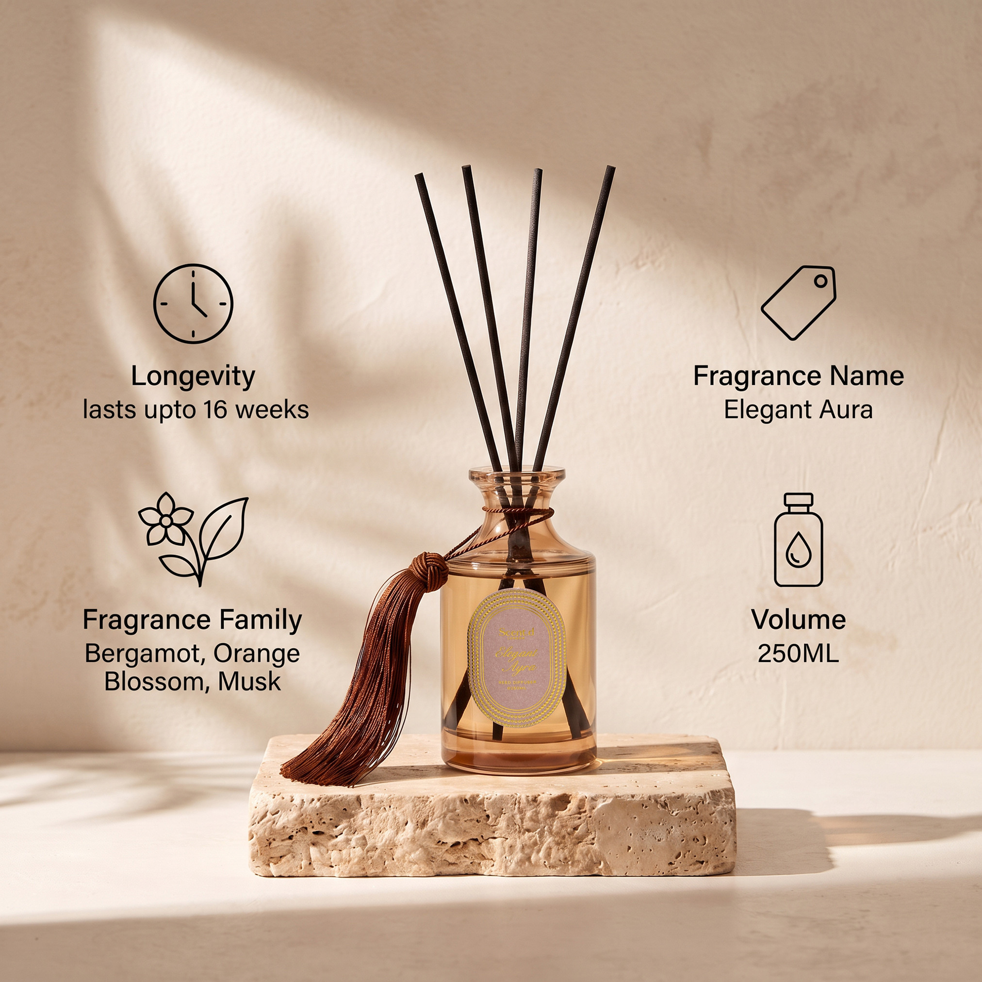 Scent.d London Elegant Aura Reed Diffuser - 250 ml-household-homefragrance-reeddiffusers-image-6