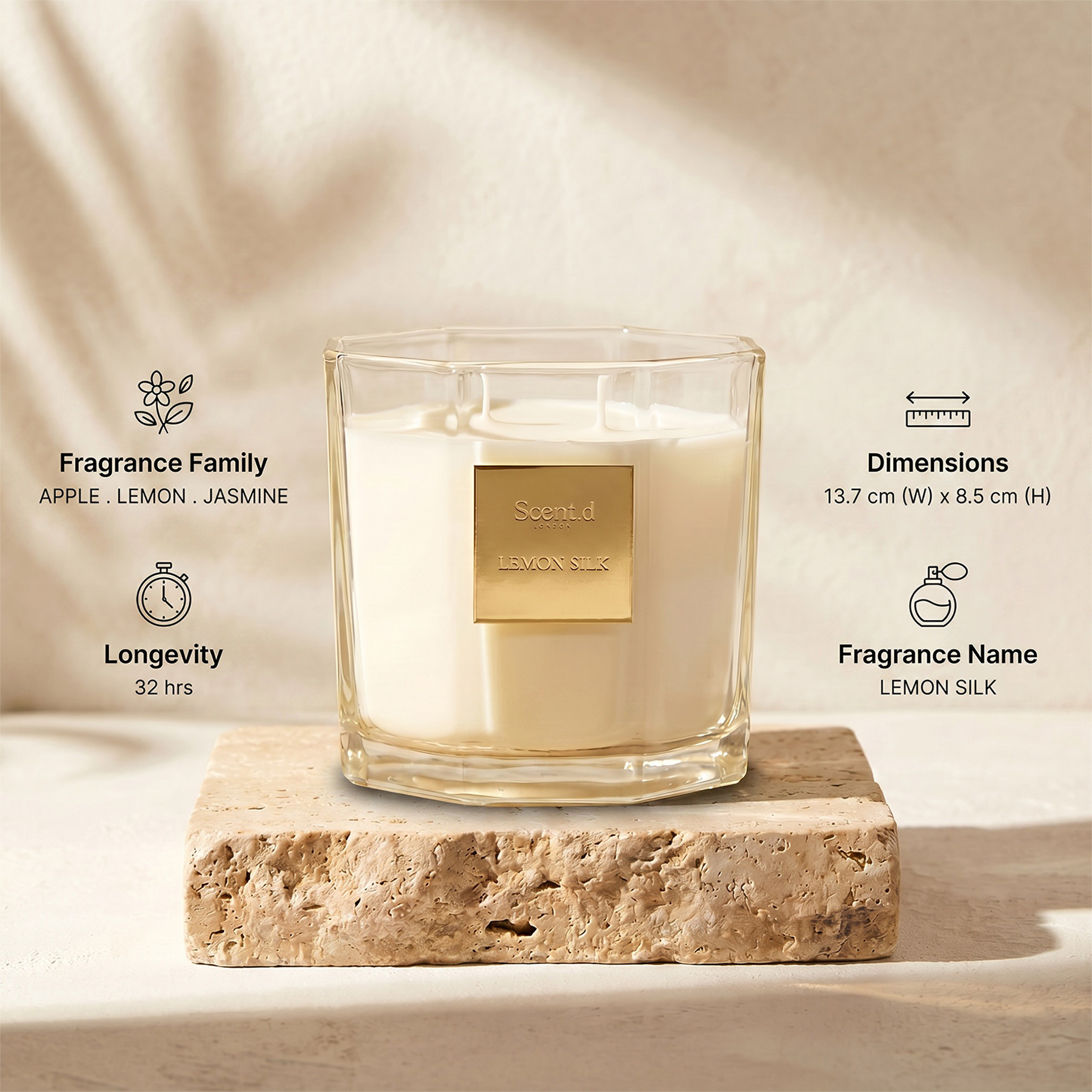 Scent.d London Lemon Silk Scented Jar Candle - 380 gms-household-homefragrance-candles-image-7