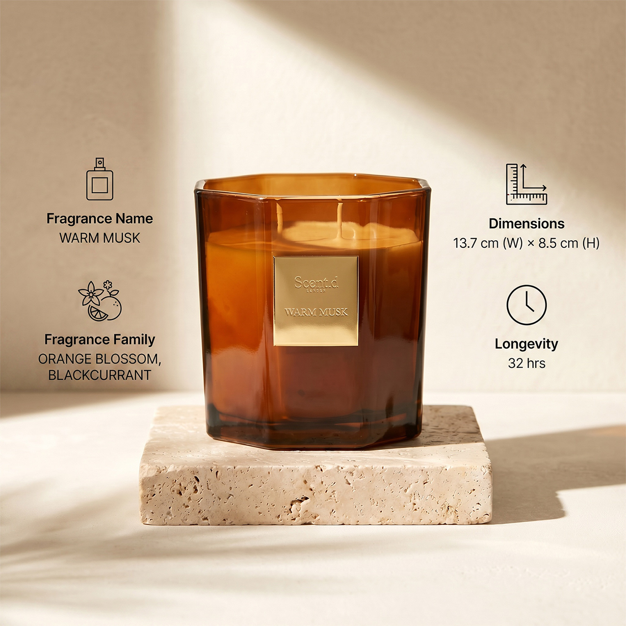 Scent.d London Warm Musk Scented Jar Candle - 380 gms-household-homefragrance-candles-image-6