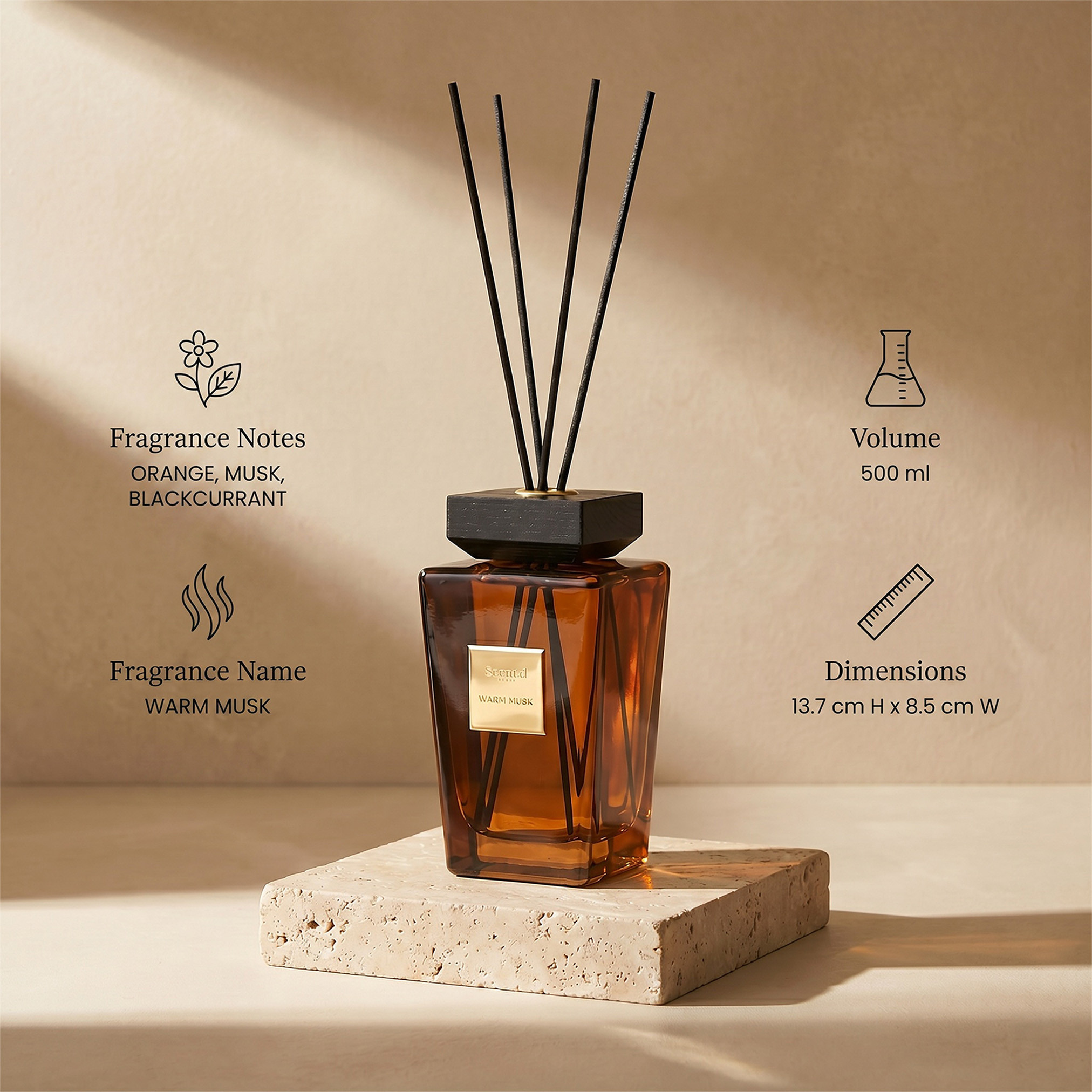 Scent.d London Maison Warm Musk Reed Diffuser - 500 ml-household-homefragrance-reeddiffusers-image-6