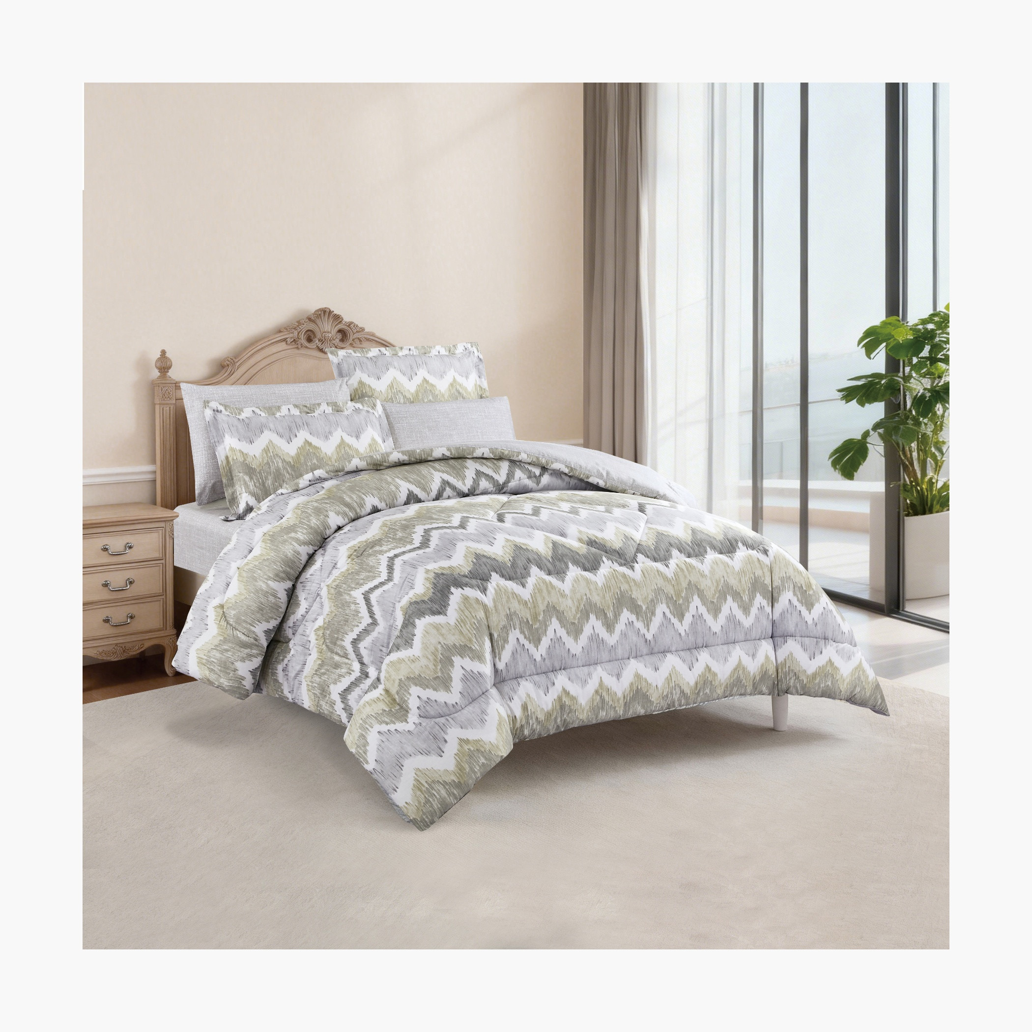 طقم لحاف بوجهين وطبعات متعرجة-household-bedding-comfortersandbedspreads-comforters-image-7