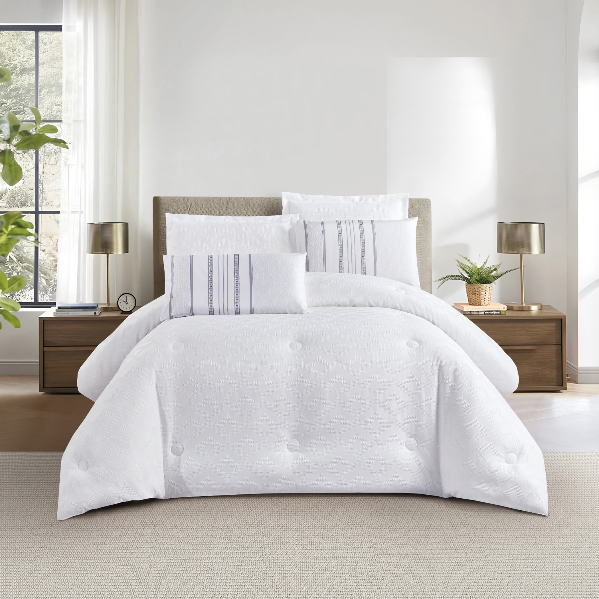 Textured Geometric Comforter Set-household-bedding-comfortersandbedspreads-comforters-image-2