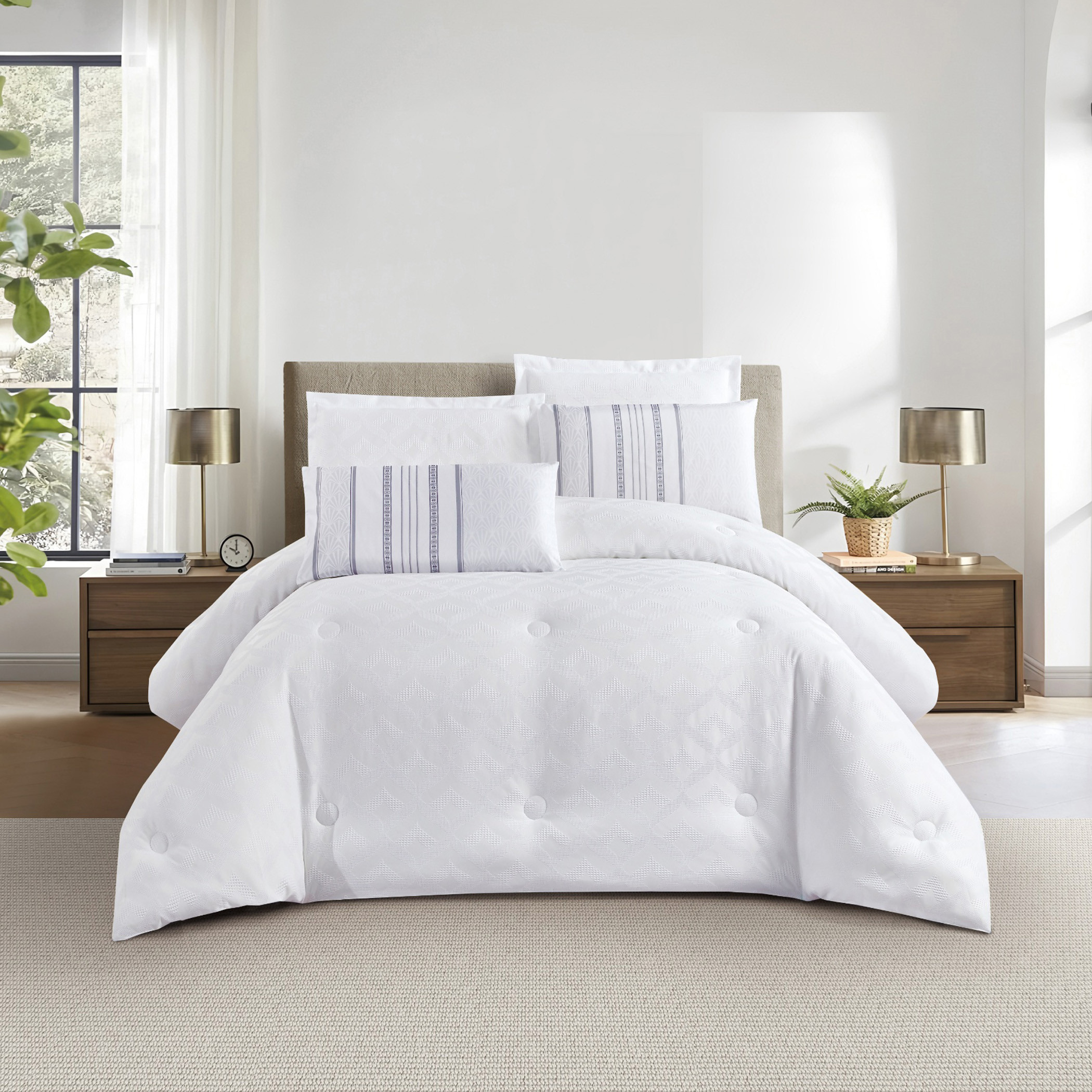Textured Geometric Comforter Set-household-bedding-comfortersandbedspreads-comforters-image-5
