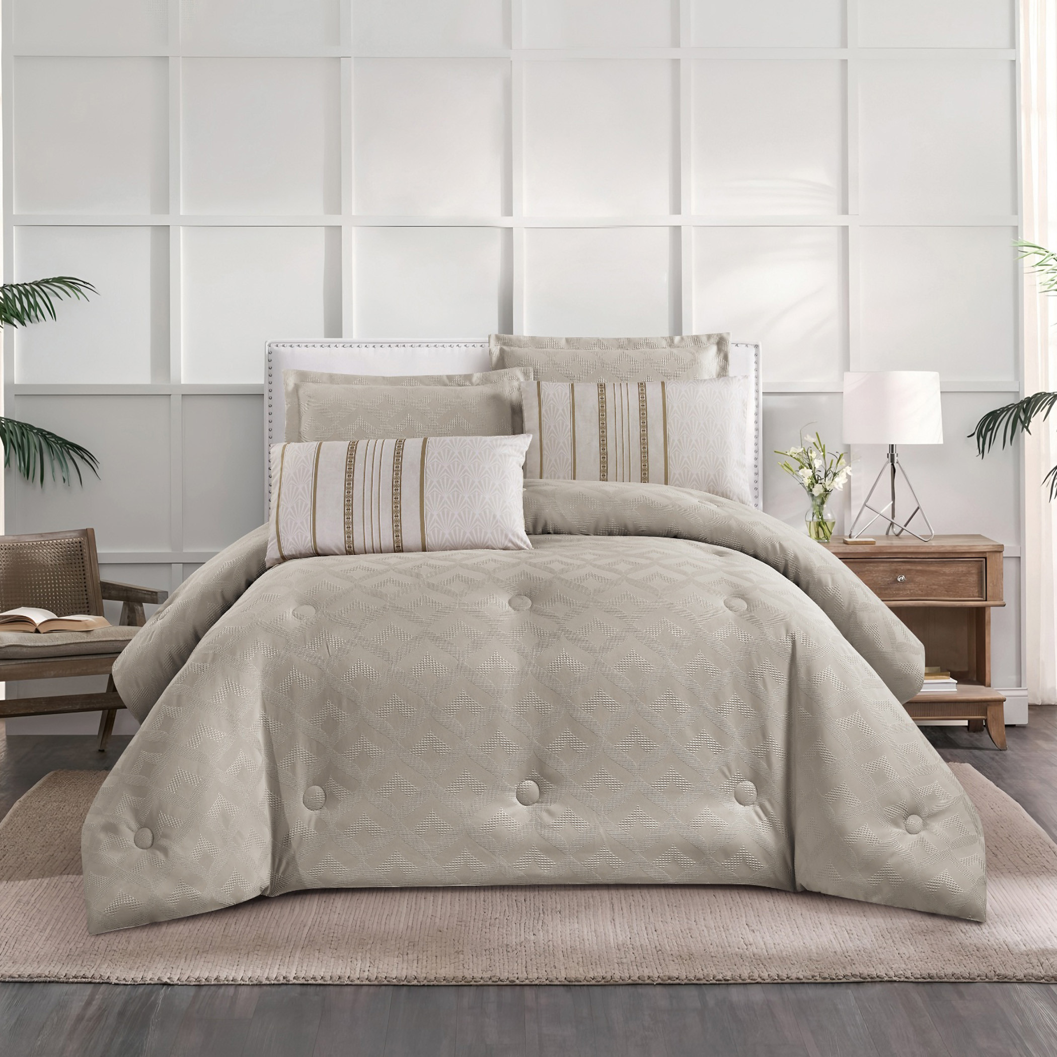 Textured Geometric Comforter Set-household-bedding-comfortersandbedspreads-comforters-image-10